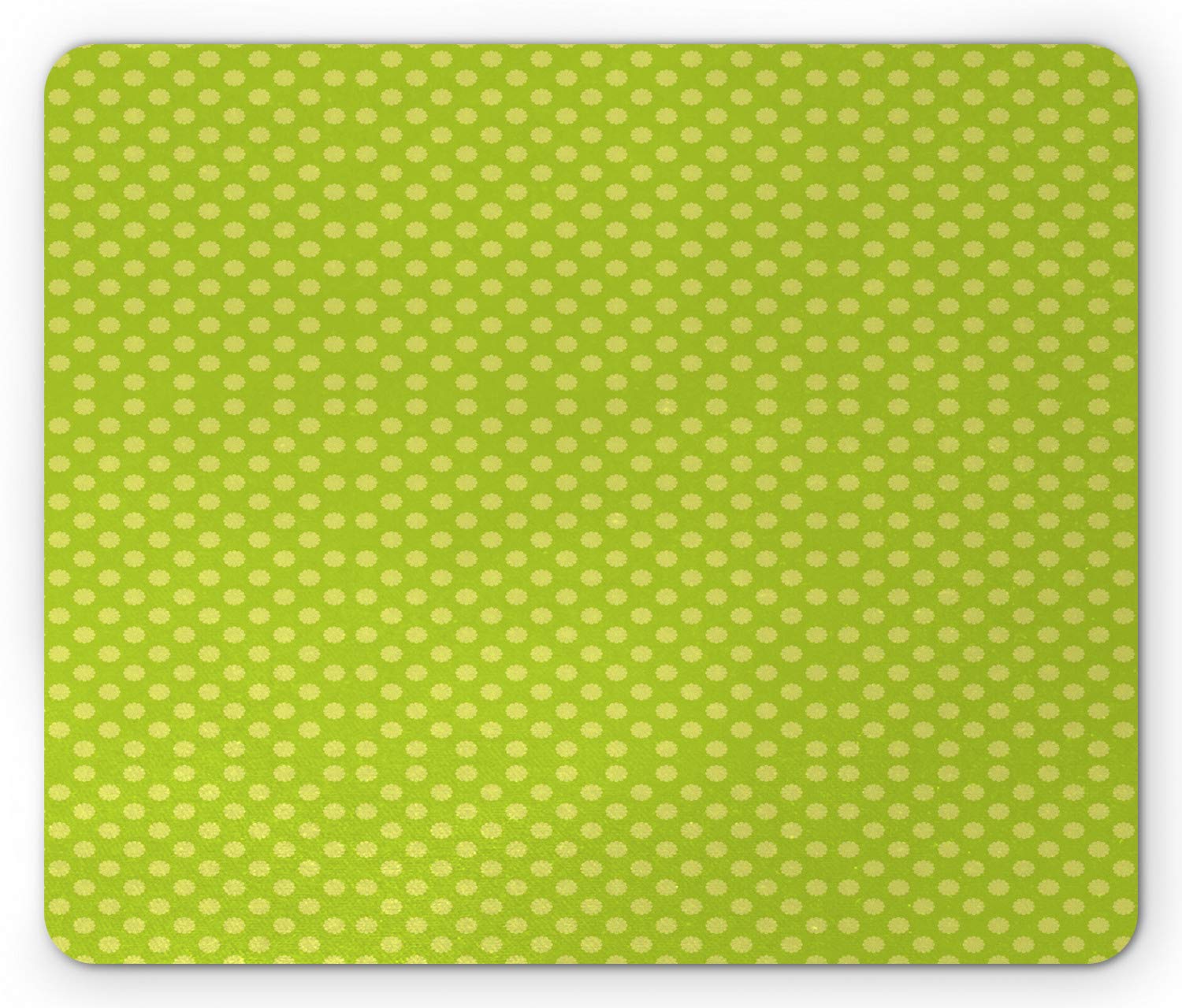 Ambesonne Floral Mouse Pad - Non-Slip Rubber Desk Mat with Monochromatic Symmetrical Garden Design in Apple Green | Standard Size Computer Accessory for Office, Gaming & Home Workspace