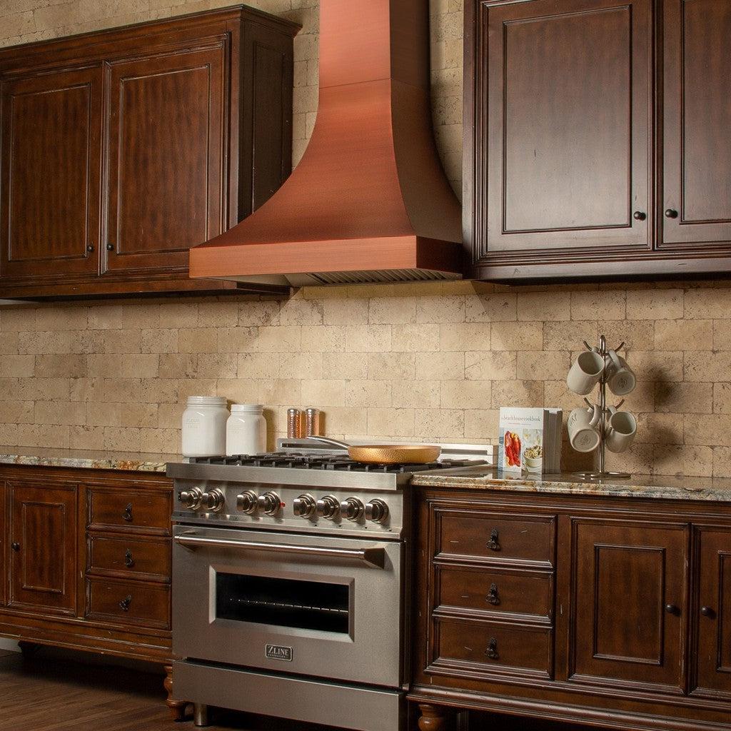 ZLINE 8632C Designer Series Copper Finish Wall Range Hood - Premium Kitchen Ventilation for Modern Homes | Perfect for Cooking, Smoke Removal & Stylish Décor