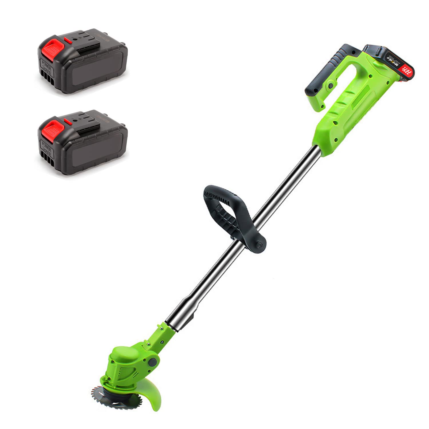 48V Cordless Grass Trimmer & Edger - Electric Handheld Lawn Mower with Adjustable Length, 3 Batteries & Charger Included - Perfect for Lawn Trimming, Gardening, and Yard Maintenance
