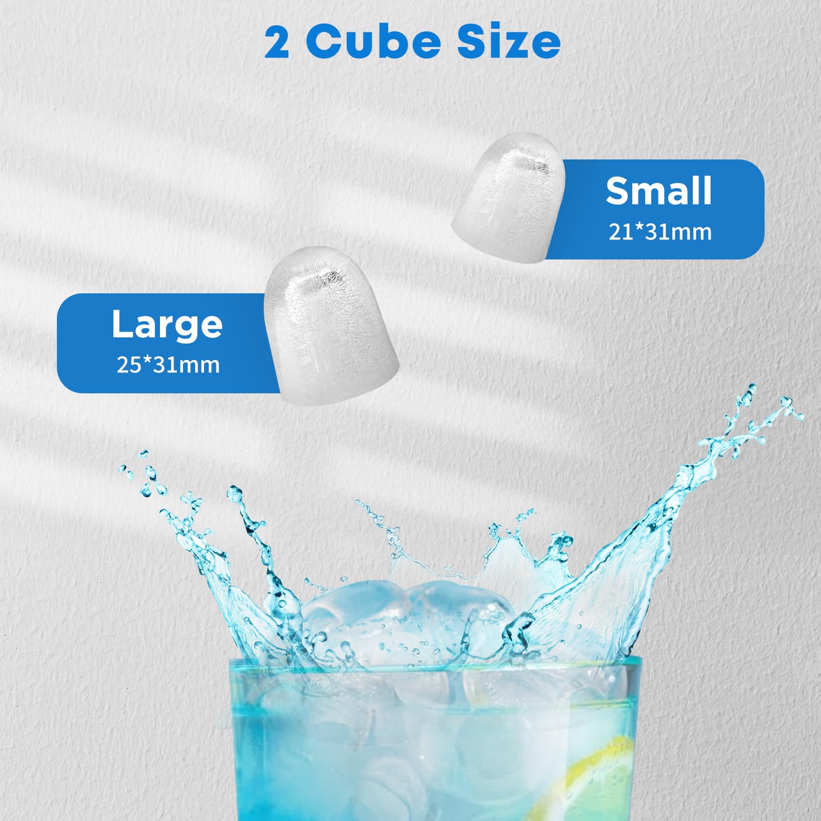 Portable Ice Maker Machine for Countertop - 35lbs/Day, 9 Ice Cubes in 6 Minutes, Self-Cleaning with 2 Ice Cube Sizes (Bullet & Cube) & Scoop - Perfect for Home Kitchen, Office, RV Camping & Outdoor Parties (White)