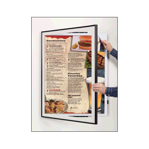 Classic Restaurant Menu Display Swing Frames - Quick Change Swing Open Metal Frame - 45+ Sizes for Cafes, Diners & Bars - Perfect for Daily Specials & Seasonal Promotions