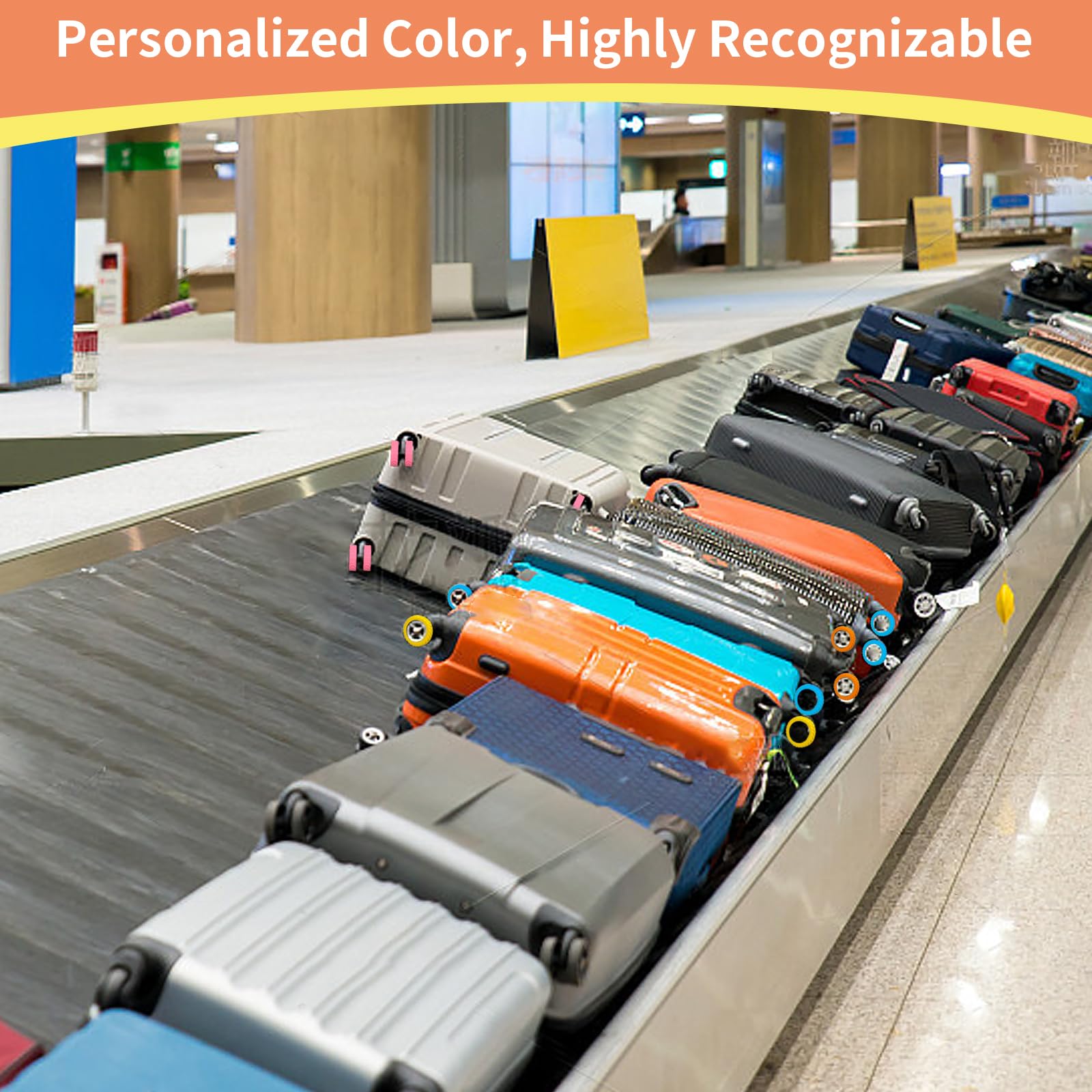 Durable Silicone Luggage Wheel Covers for Carry-On Suitcases - Shock Absorption & Noise Reduction Protectors (Orange) | Perfect for Travel, Airports & Smooth Rolling
