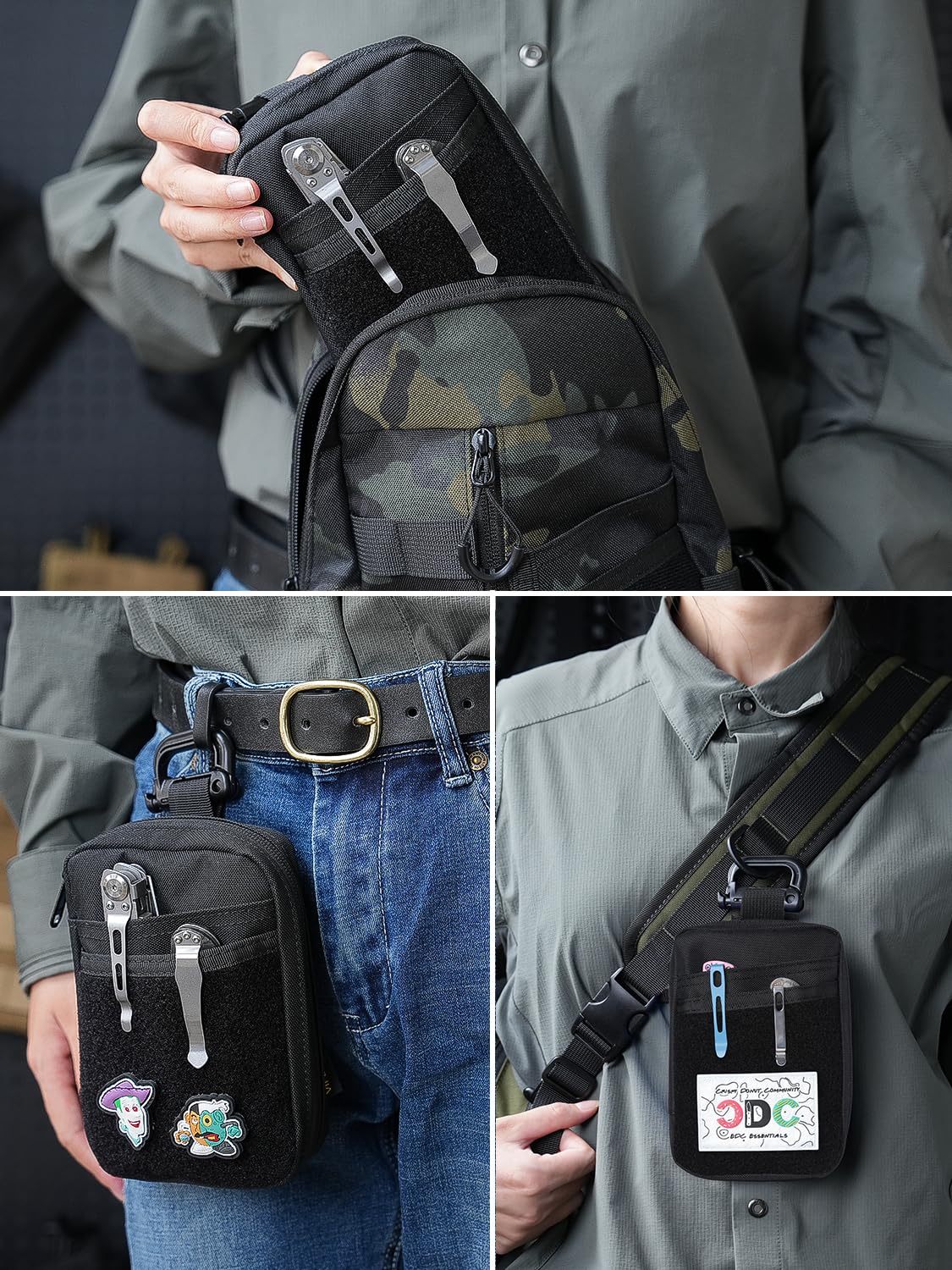 VIPERADE VE32 Small EDC Pouch Tactical Belt Bag for Men - MOLLE Compatible Tool Organizer with Patch Panel - Perfect for Camping, Bushcraft, Hiking & Travel Accessories