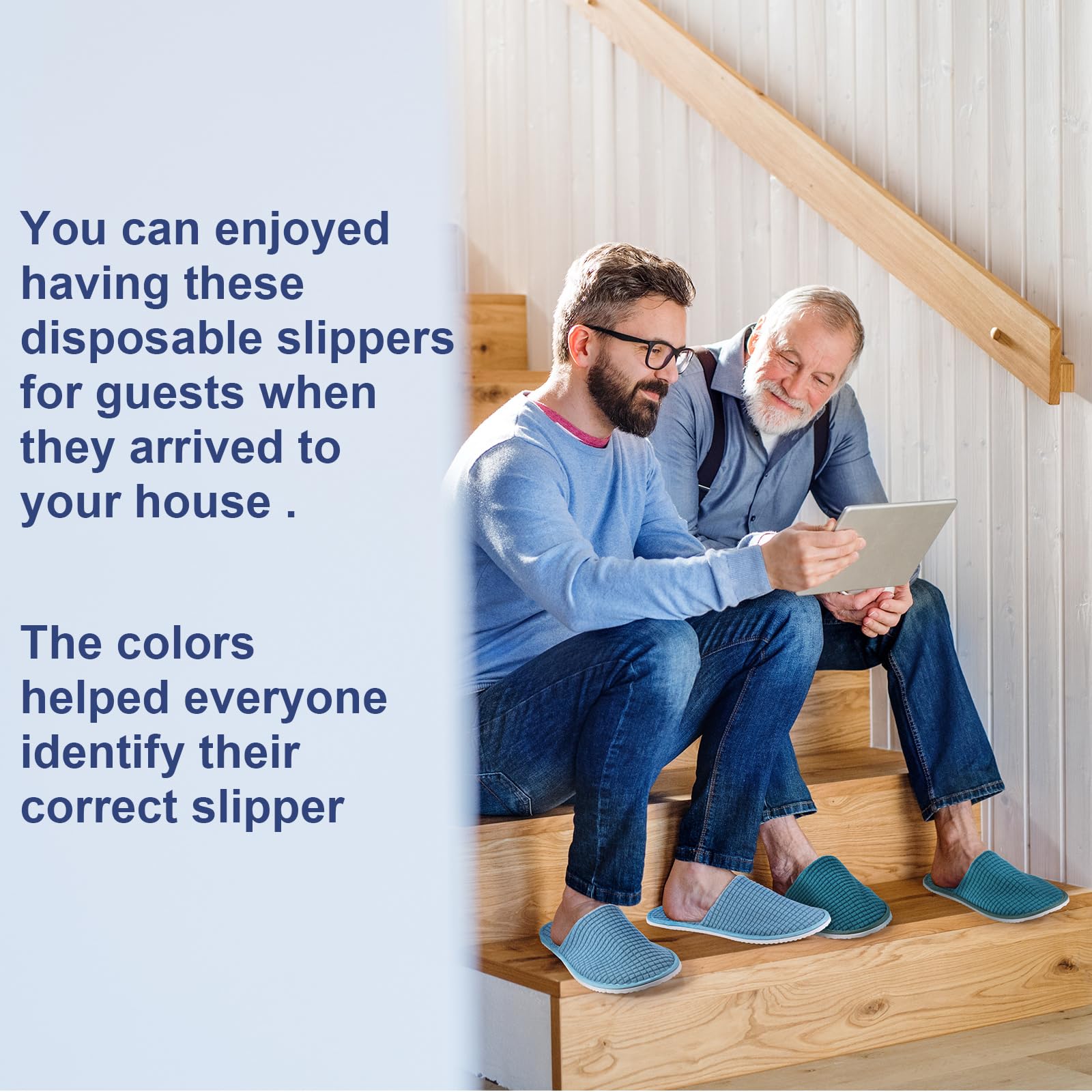 Geyoga 12 Pairs Non-Slip Disposable House Slippers for Guests - Washable Reusable Indoor Slippers for Travel, Hotel, Spa, Bridesmaid, Wedding Party - Perfect for Home, Hospitality & Shoeless Events