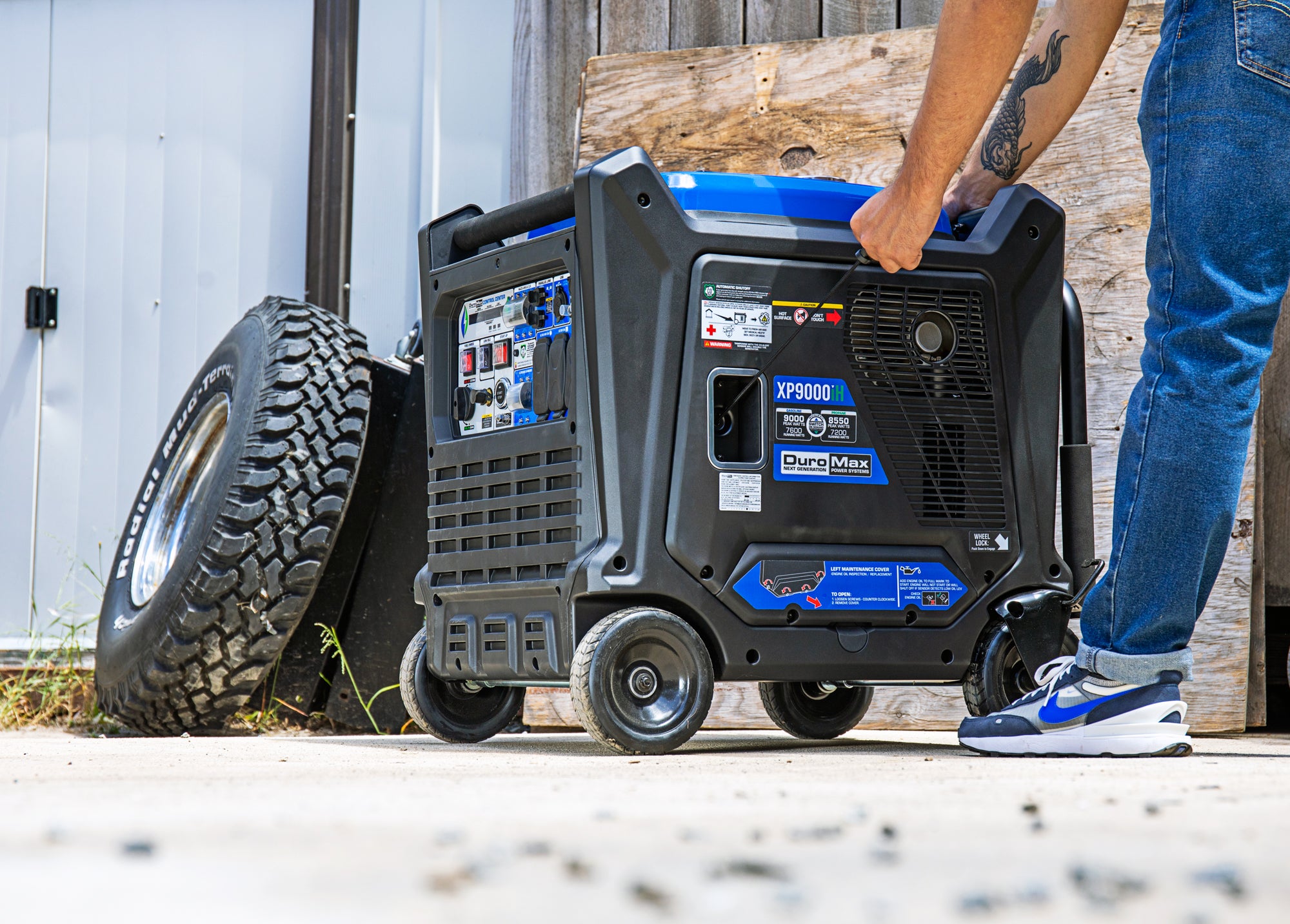 9,000 Watt Dual Fuel Portable Inverter Generator with CO Alert - Reliable Backup Power for Home, Camping & Emergency Use