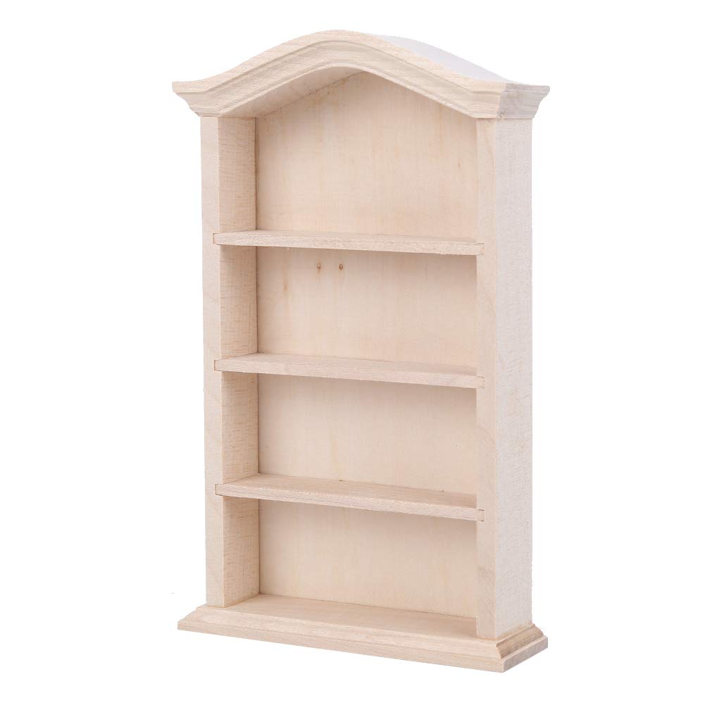 1:12 Scale Miniature Wooden Bookshelf for Dollhouse - Doll Furniture Accessory, DIY Dollhouse Decor, Perfect for Collectors & Kids Playroom Display
