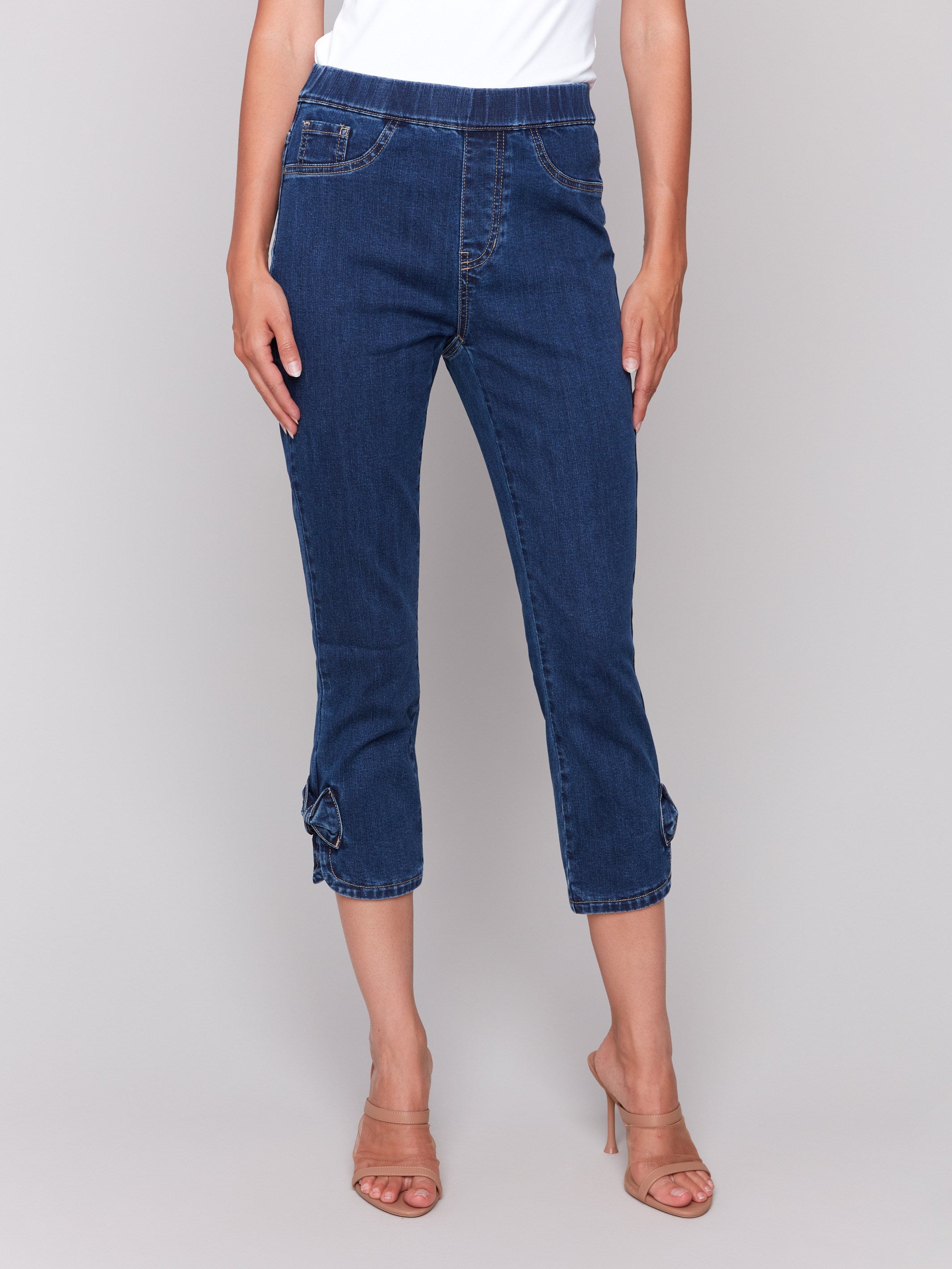Stylish Pull On Jeans with Bow Detail - Comfortable Stretch Denim Pants for Women | Perfect for Casual Wear, Office & Date Night Outfits