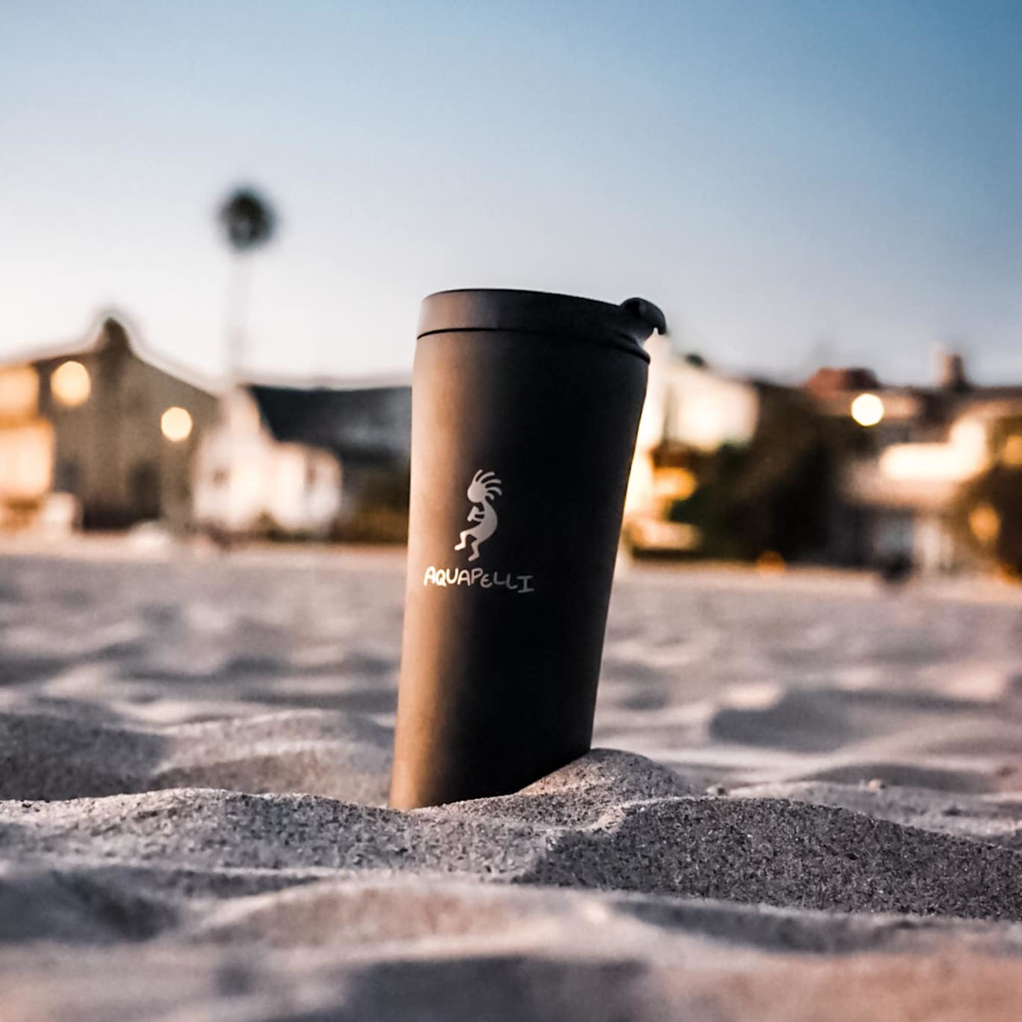 Vacuum Insulated Travel Coffee Mug 16oz - Stainless Steel Thermos with Leak-Proof Lid, Keeps Hot/Cold for Hours - Perfect for Commuting, Hiking & Office Use (Midnight Black)
