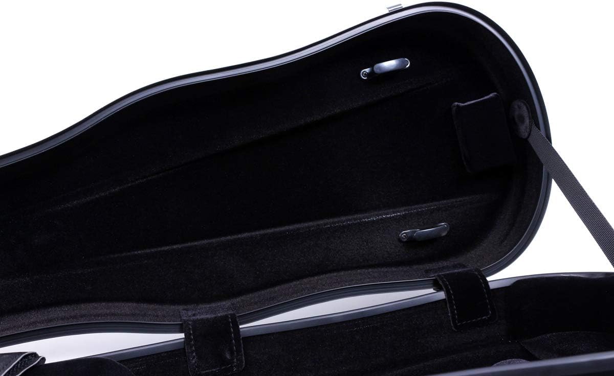 Premium 3/4 & 4/4 Size Carbon Fiber Violin Case - Lightweight Hard Shell with Adjustable Back Straps, Durable Black Violin Box for Professional Musicians & Students - Perfect for Travel, Performances & Storage