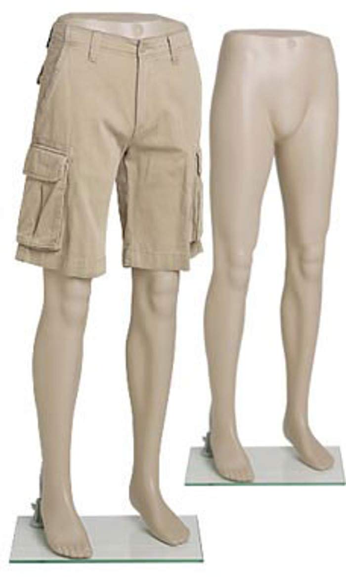 46 Inch Male Plastic Mannequin Leg Form - Flesh Tone Display Leg for Retail Stores, Fashion Boutiques & Window Displays