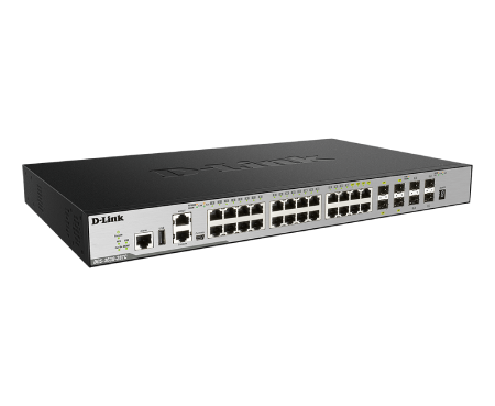 D-Link DGS-3630-28TC 28-Port Gigabit Layer 3 Stackable Managed Switch - High-Speed Network Solution for Offices, Data Centers & Enterprise Networks (Pre-Order)
