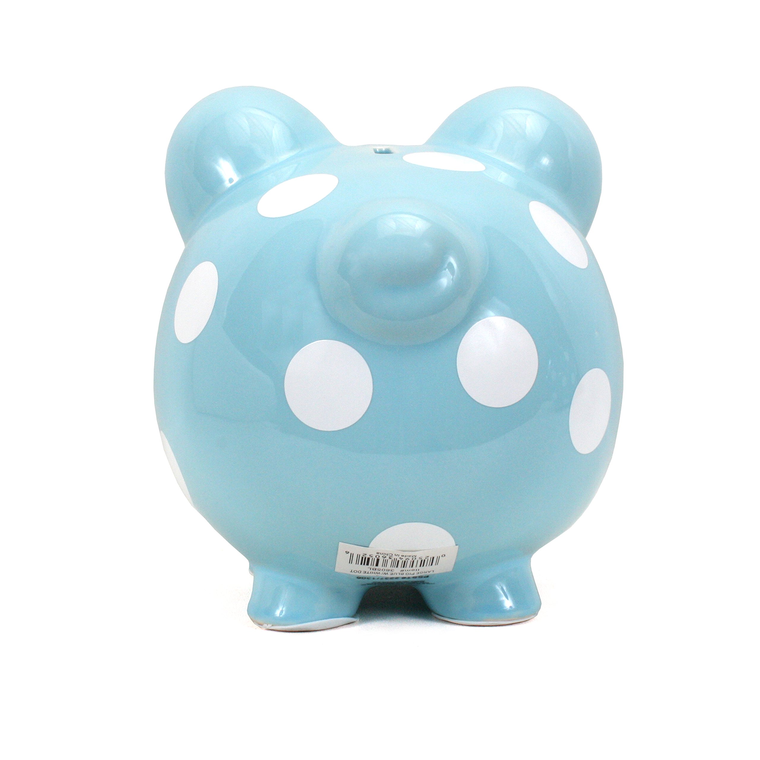 Child to Cherish Ceramic Polka Dot Piggy Bank - Blue | Kids Money Saving Bank | Perfect Gift for Birthday, Christmas & Financial Education