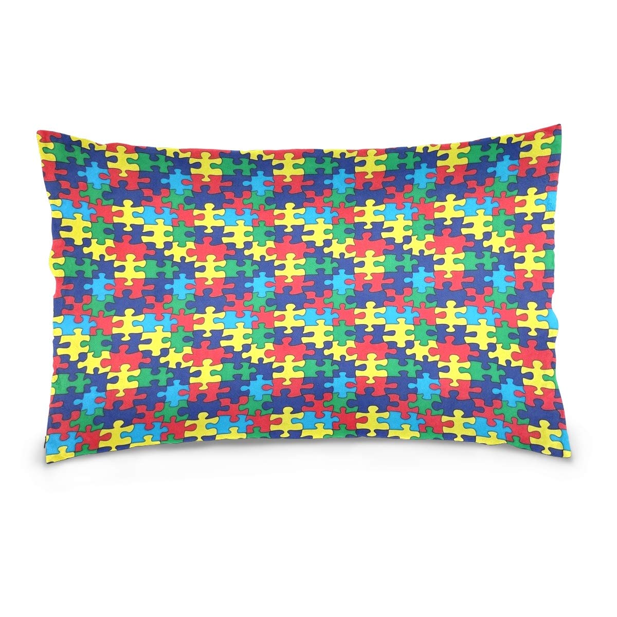 Autism Awareness Pillow Covers 20x36 Inches - King Size Zippered Cotton Pillowcases with Smooth Texture, Decorative Throw Pillow Covers for Sofa, Bed & Home Decor - Perfect for Autism Support & Comfort