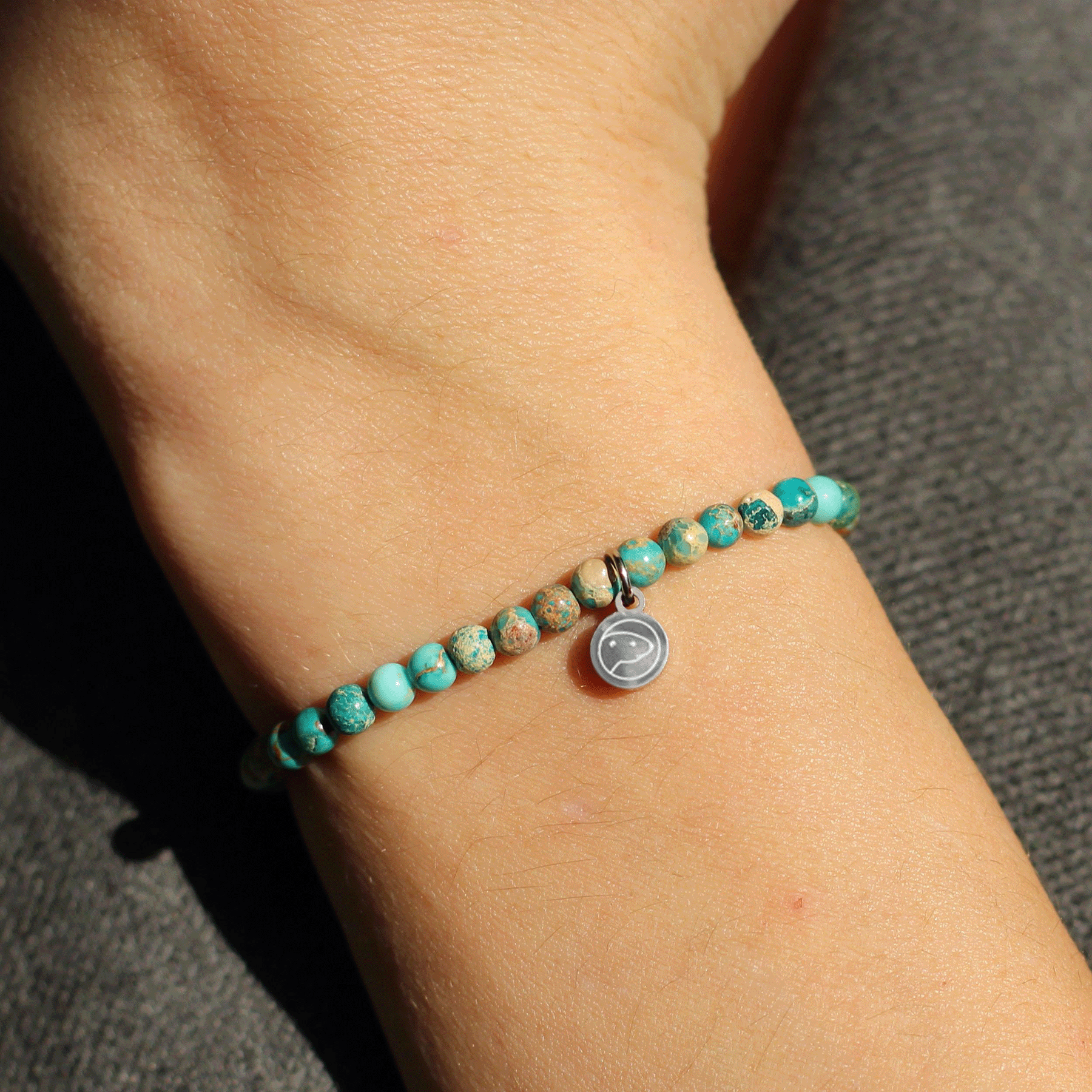 Lake Blue Emperor Bracelet Mini - Handmade Adjustable Beaded Bracelet for Men & Women - Perfect for Yoga, Meditation & Spiritual Healing