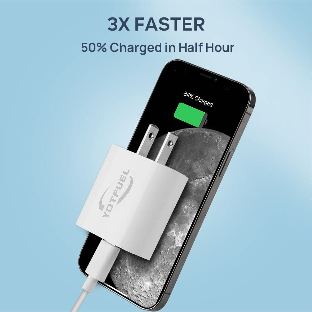 20W USB-C Fast Charger Block - PD Wall Charger Adapter for iPhone 15/14/13, Samsung Galaxy S23/S22 - Compact Travel Charging Cube for Home, Office & Car Use