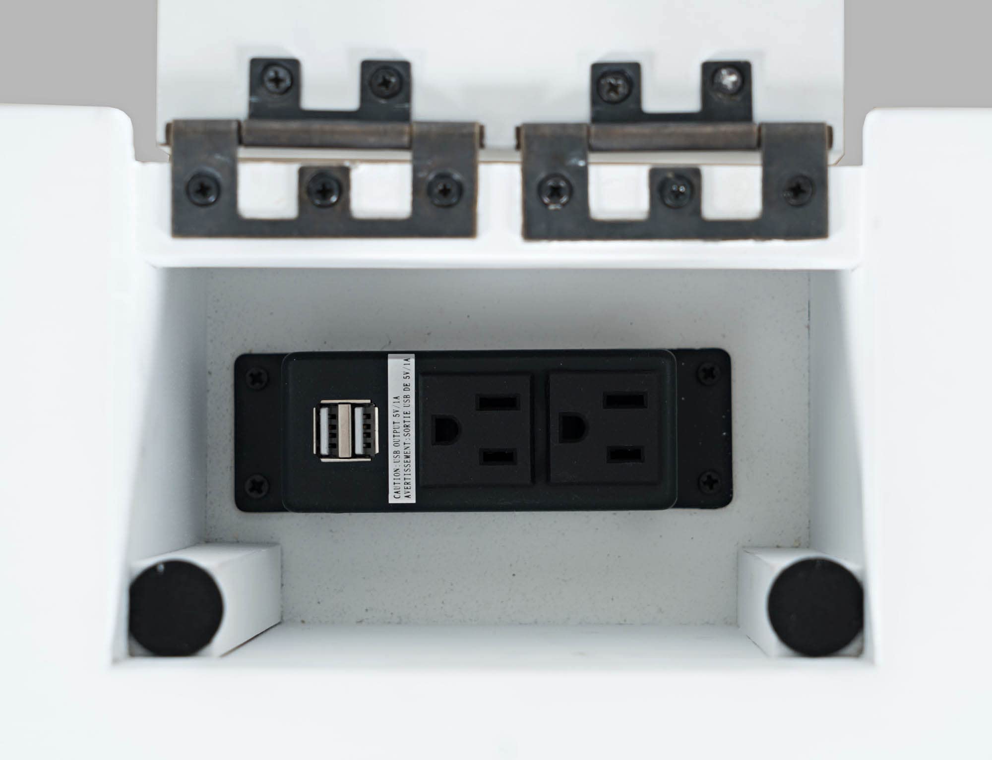 Jofran Hobson Modern White USB Charging Computer Desk and Chair Set - Perfect for Home Office, Study, and Workspace Organization