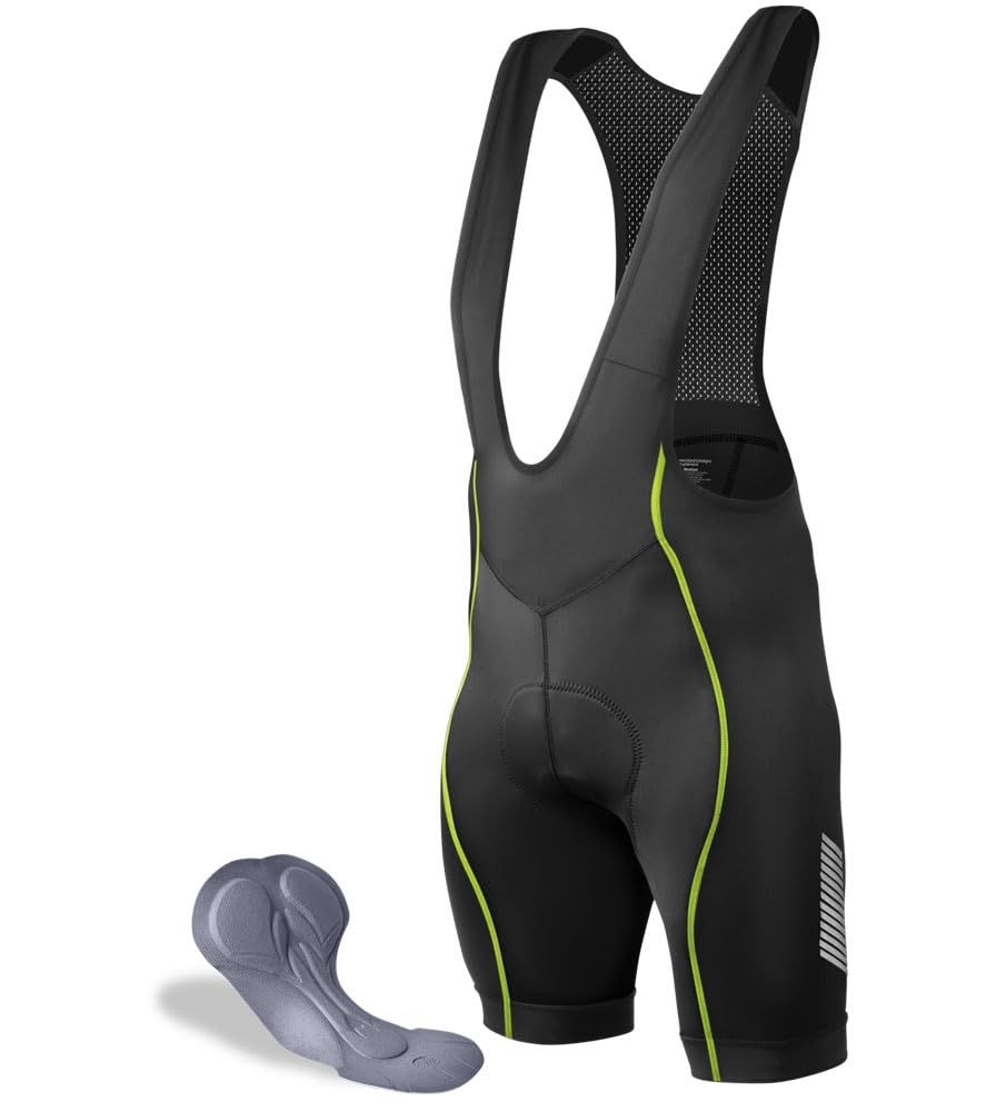 USA Made Men's Elite Padded Cycling Bib Shorts - Long Distance Performance Bike Shorts for Road & Mountain Biking | Comfortable Cycling Gear for Training & Racing