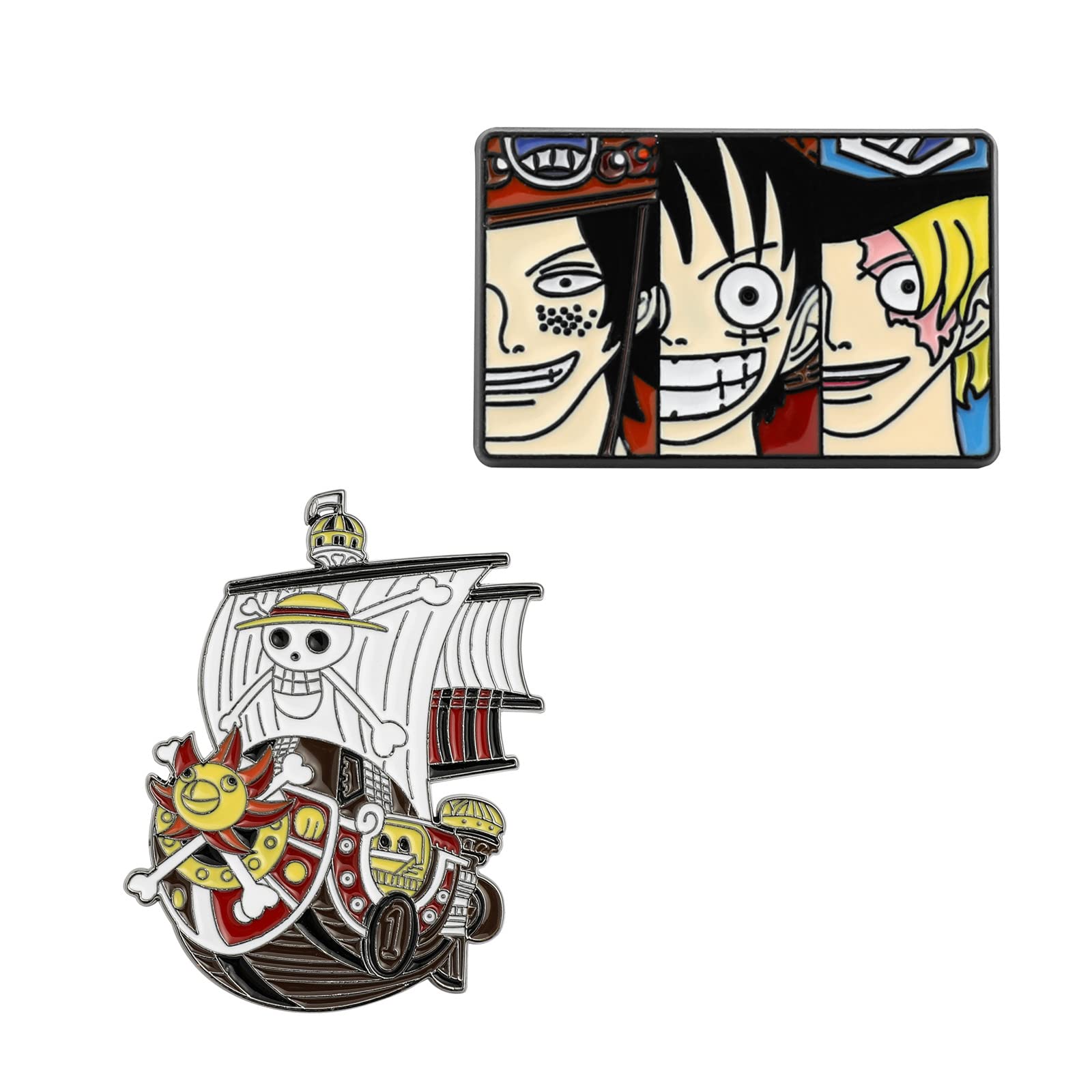 2 Pack Anime One Piece Enamel Pins - Alloy Badge Holders for Backpacks, Jackets & Hats - Official One Piece Merchandise - Perfect for Cosplay, Collectors & Anime Gifts (Luffy, Zoro Character Designs) - Great for Conventions, Fan Meetups & Everyday Fashion Accessories