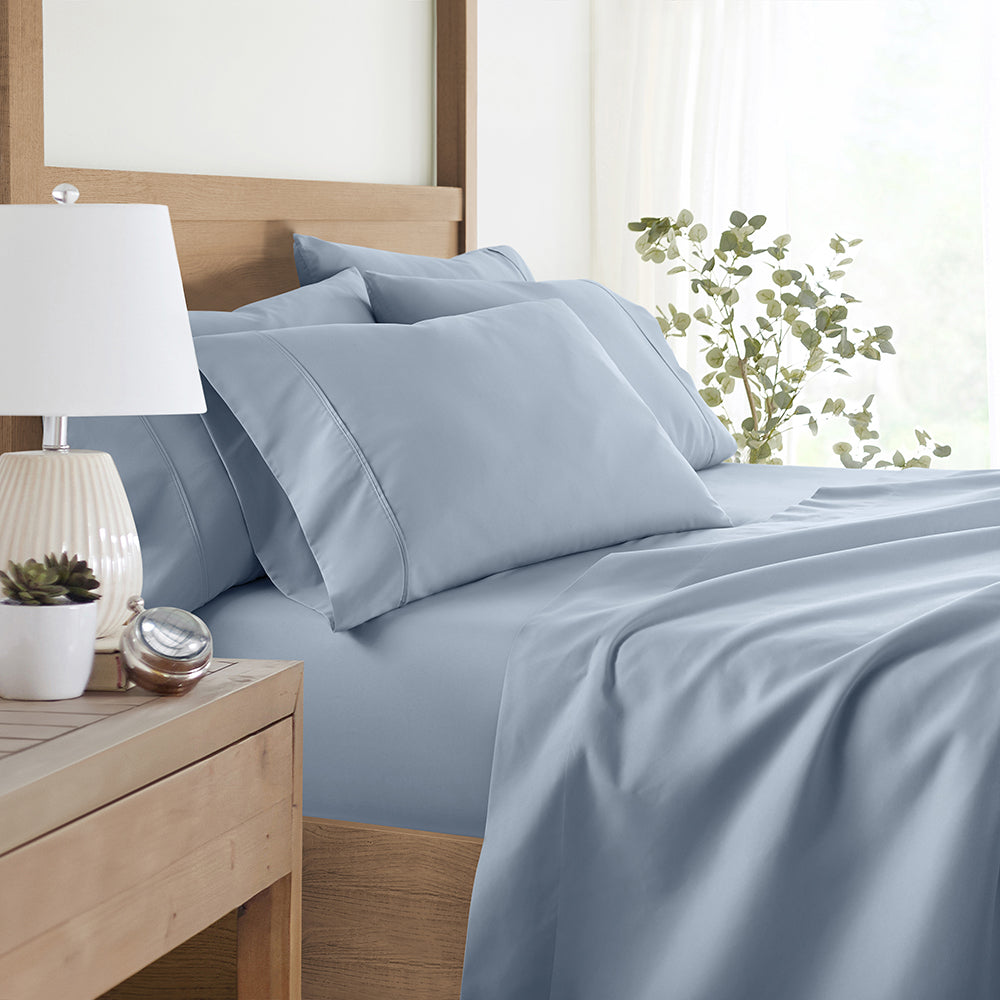 6-Piece Luxury Bed Sheet Set - Soft & Breathable Cotton - Queen Size - Perfect for Home, Hotel & Guest Room Comfort