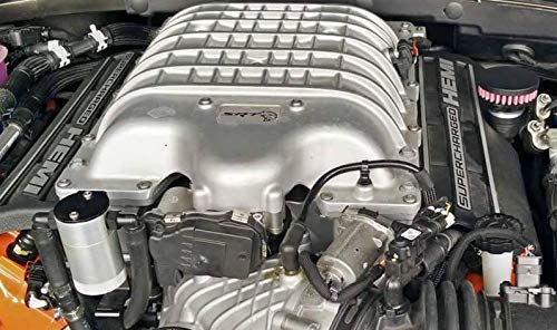 Baffled Billet Valve Cover Breather for 2015-2023 Dodge Charger SRT Hellcat 6.2L V8 - High Performance Engine Breather (Flat Black) - Perfect for Racing, Street Performance & Engine Protection
