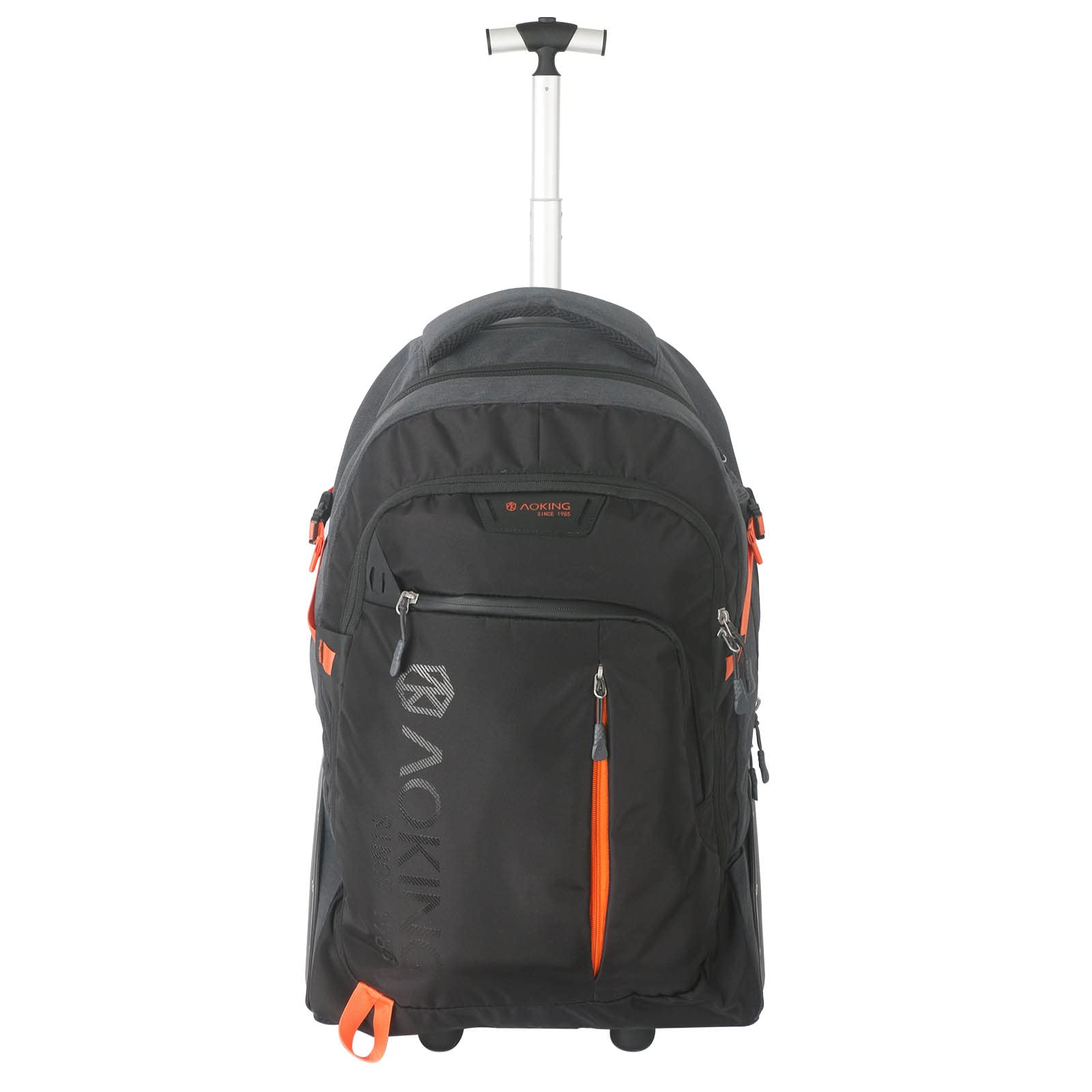AOKING 22 Inch Waterproof Rolling Backpack with Large Wheels - Wheeled Laptop Backpack for Business, College, Travel & Commuting - Carry-On Luggage for Adults (Black) - Perfect for Airports, Office & Daily Commute
