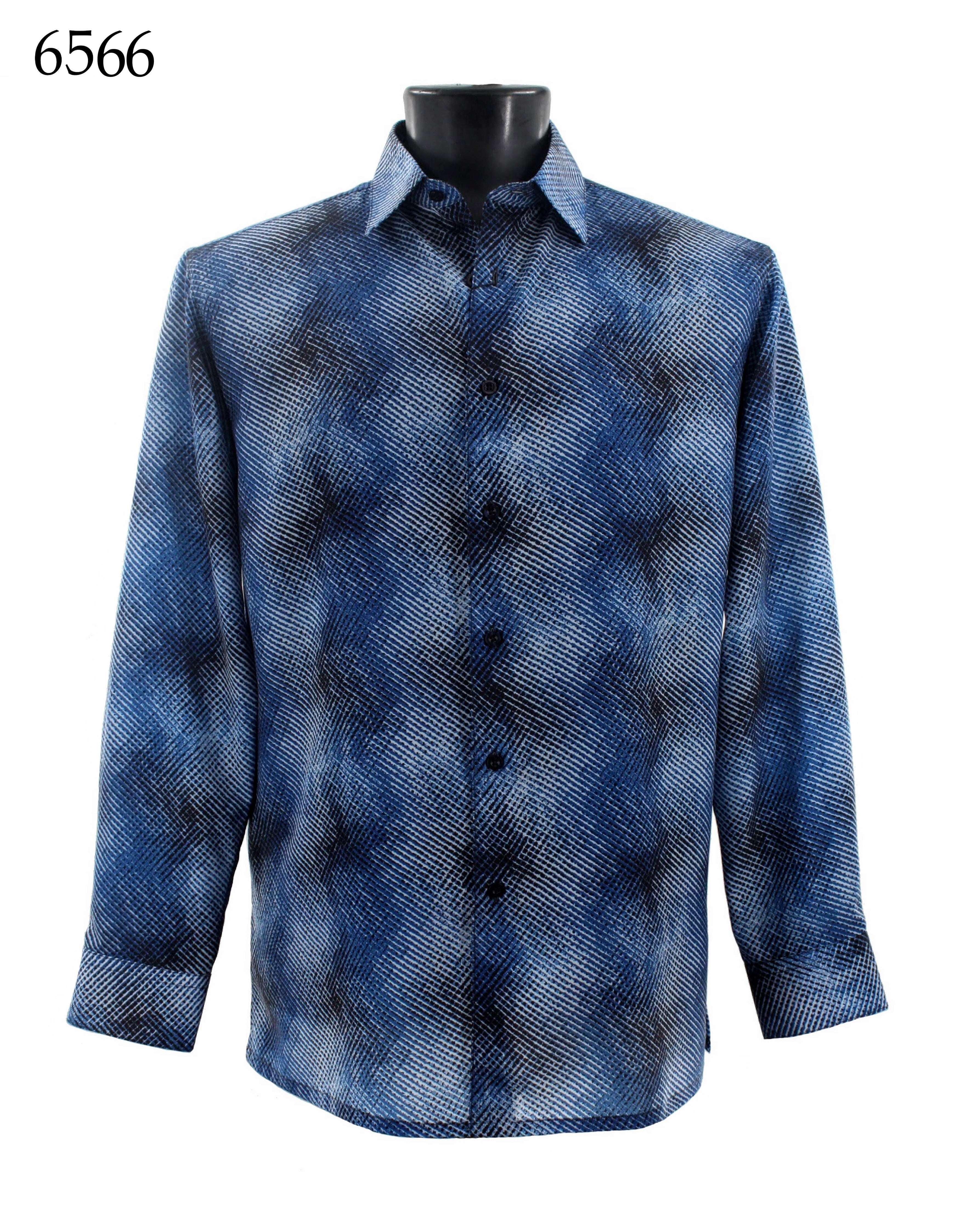 Bassiri Men's Long Sleeve Casual Shirt 6566 - Comfortable Button Down Work Shirt for Office, Business & Everyday Wear