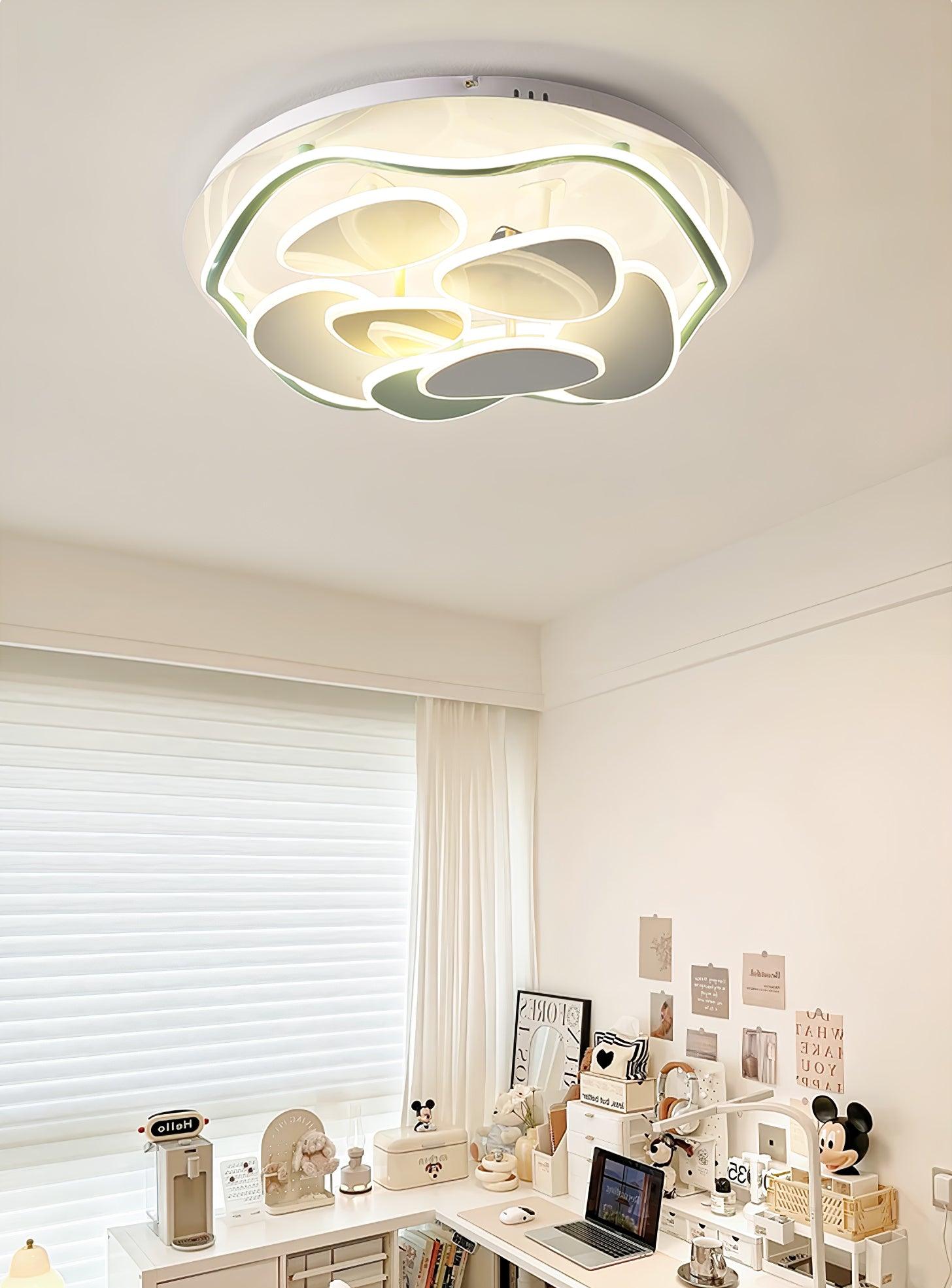 Vibrant Cloud-Shaped Round Ceiling Light - Modern LED Flush Mount Fixture for Bedroom, Nursery & Living Room Decor