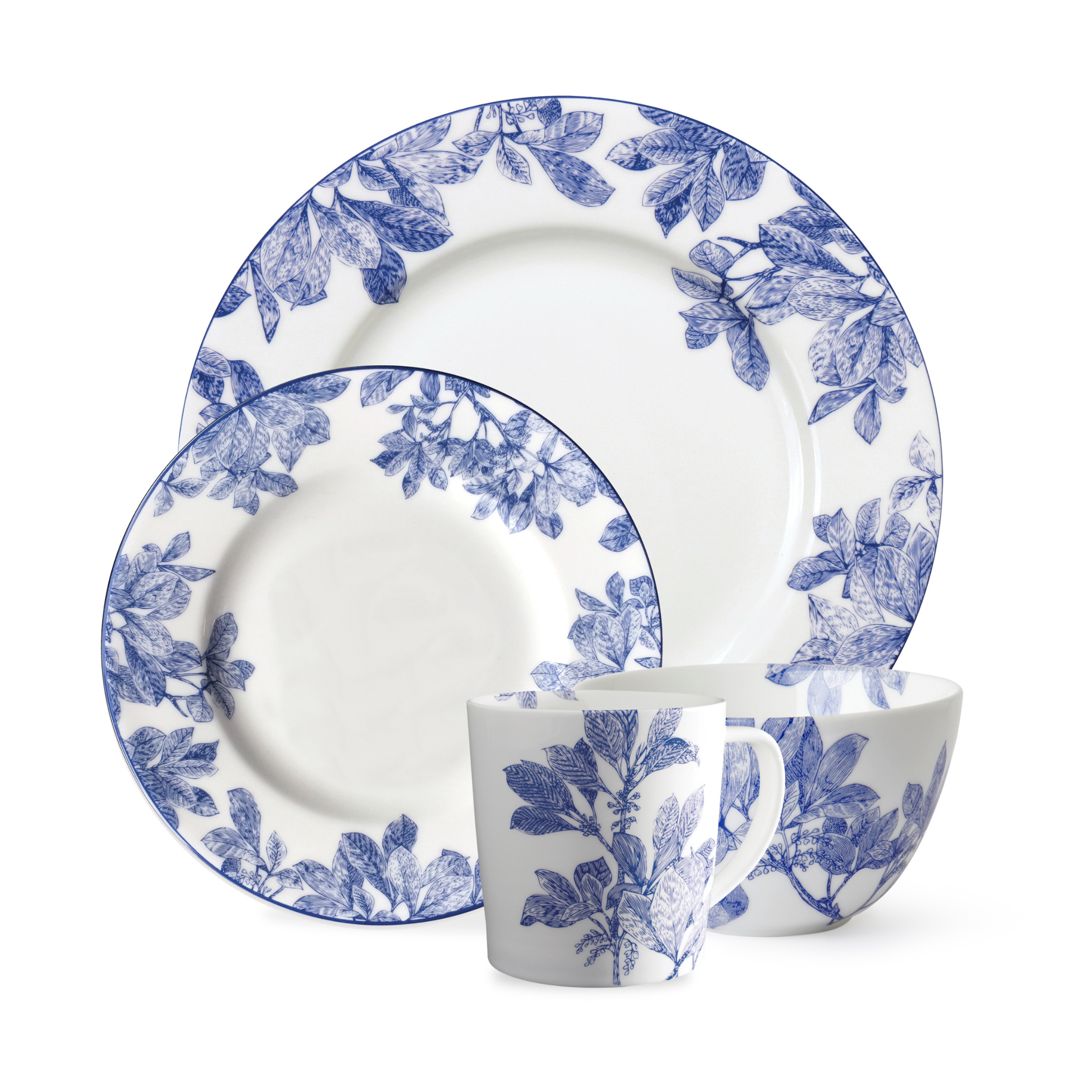 Arbor 4-Piece Dinnerware Set - Elegant Stoneware Plates & Bowls for Everyday Dining | Perfect for Family Meals, Dinner Parties & Restaurant-Style Table Settings