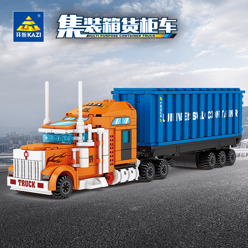 KAZI 4-in-1 Container Truck Toy - Construction Vehicle Playset for Kids - Perfect for Pretend Play, Sandbox Fun & STEM Learning