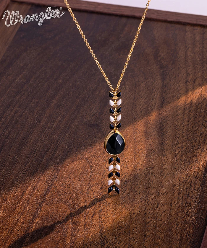 Wrangler Demeter’s Tear Onyx Necklace for Women - Elegant Black Gemstone Pendant Jewelry Gift for Birthday, Anniversary & Special Occasions | Perfect for Everyday Wear, Date Nights & Formal Events