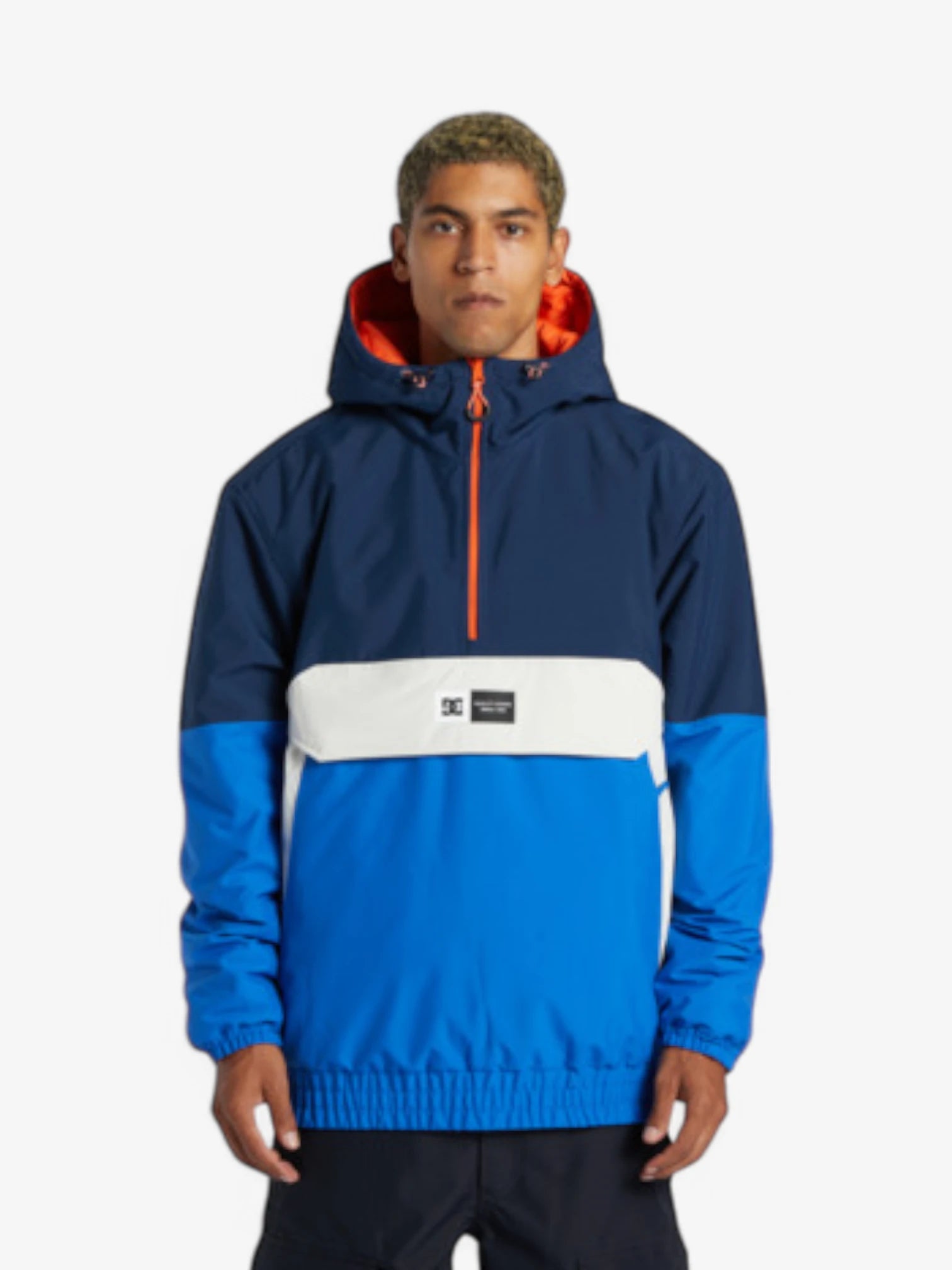 DC Snow Nexus Anorak Jacket - Blue, White & Orange - Waterproof Winter Coat for Men & Women - Perfect for Skiing, Snowboarding & Outdoor Adventures