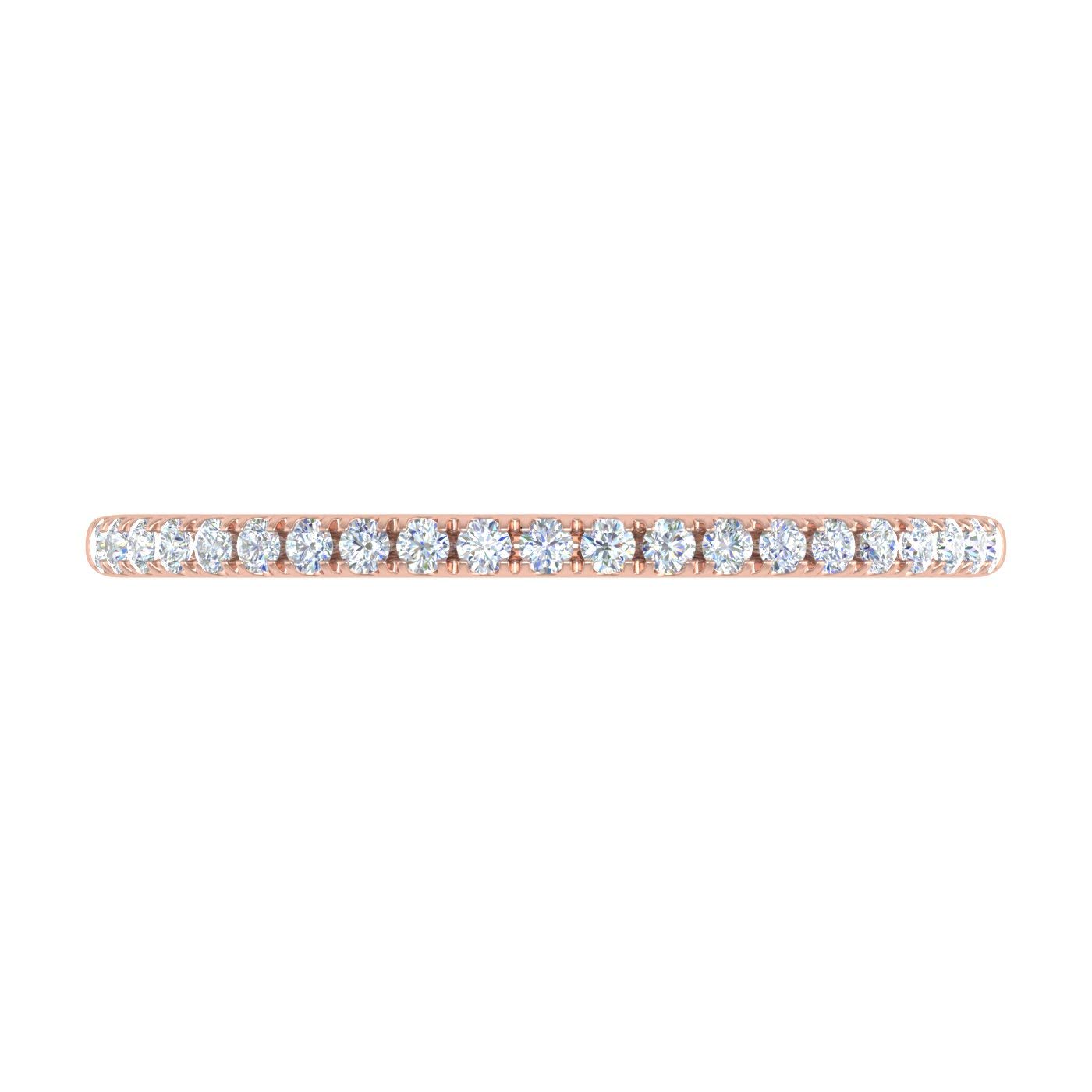 14K Gold Half Eternity Diamond Wedding Band Ring for Women - 0.15 Carat Round Cut Diamond Engagement Ring | Perfect for Anniversary, Proposal, Bridal Jewelry & Everyday Luxury Wear