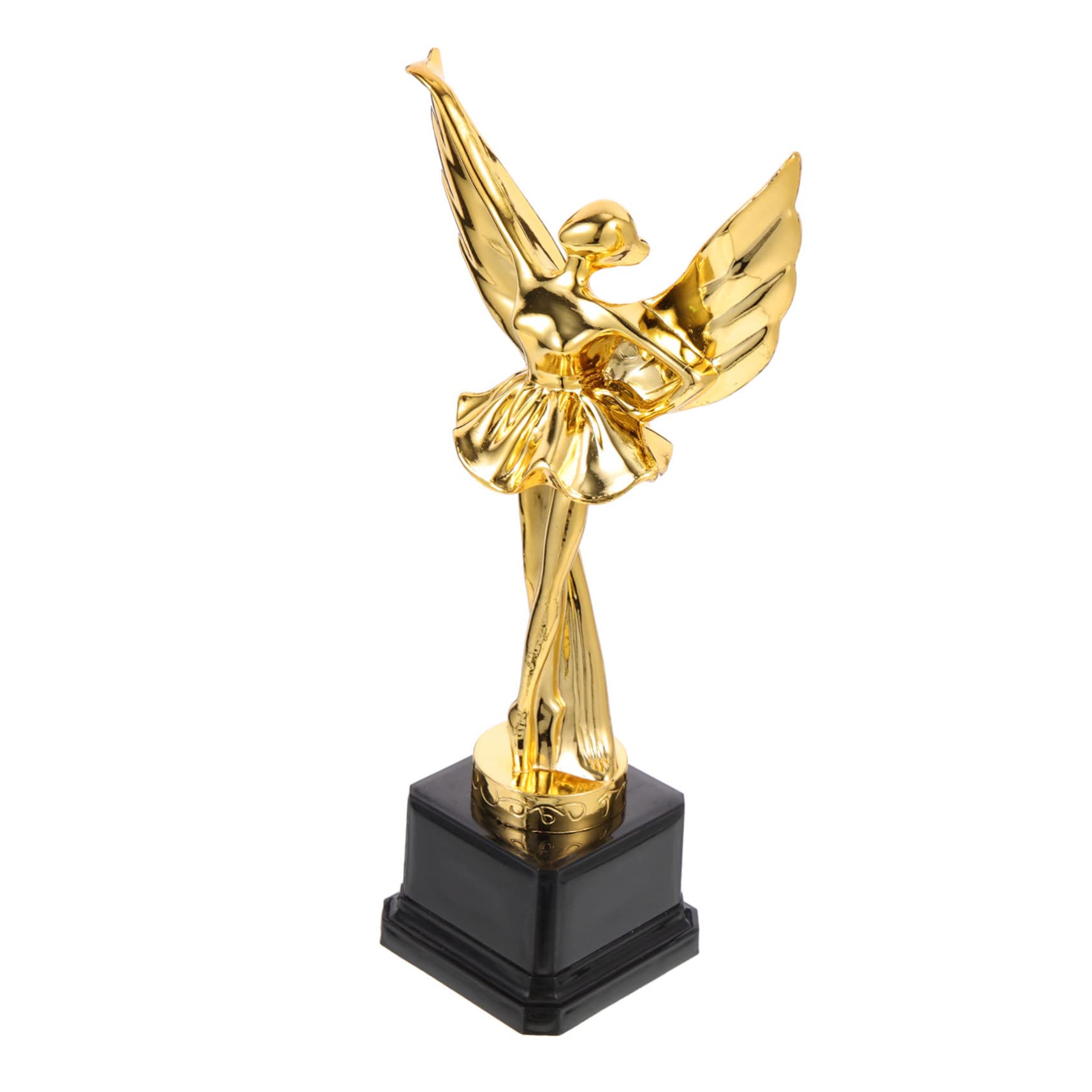 SUPVOX 4 Pack Gold Dance Trophy Awards - Girl Shaped ABS Plastic Competition Trophies for Dance Recitals, Ballet Performances & Cheerleading Events