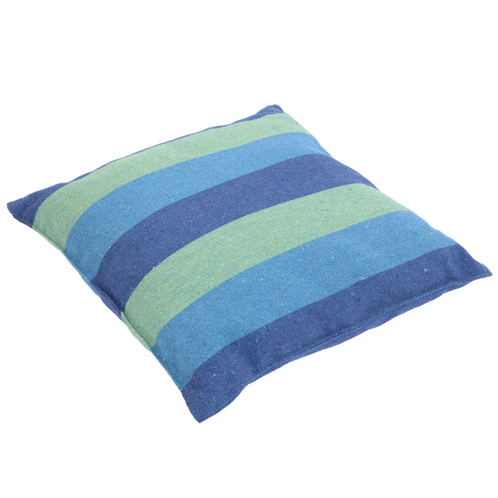 Distinctive Blue Cotton Canvas Hanging Rope Chair with Pillows - Perfect for Indoor/Outdoor Relaxation, Patio Lounging & Boho Home Decor