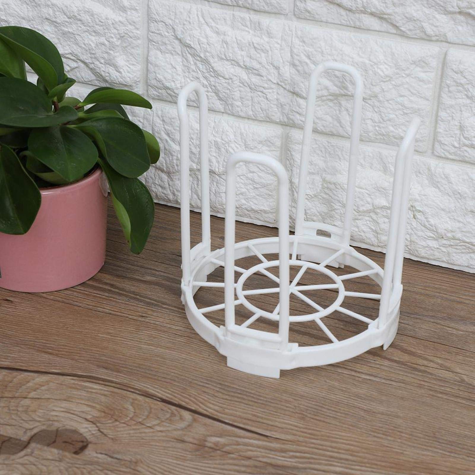 BORDSTRACT Plastic Bowl Rack - White Kitchen Organizer for Dishware Storage (5.5x5.5x5.8 Inches) - Perfect for Pantry, Cabinet & Countertop Organization