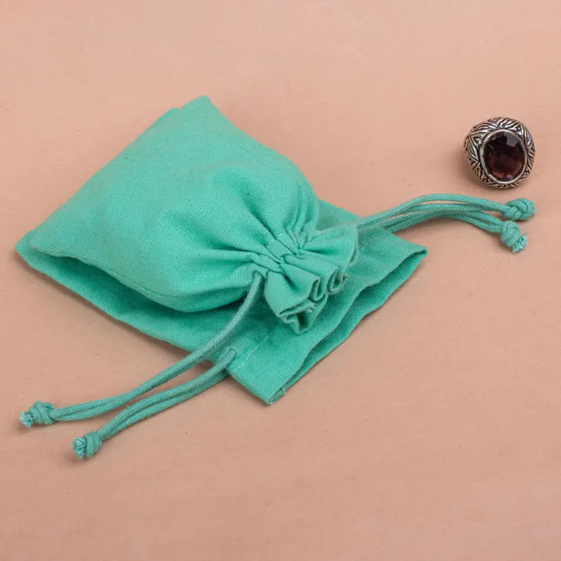 Handmade Turquoise Plain Pouches - Minimalist & Durable for Jewelry, Gifts & Travel Accessories | Perfect for Organizing Small Items, Party Favors & DIY Crafts