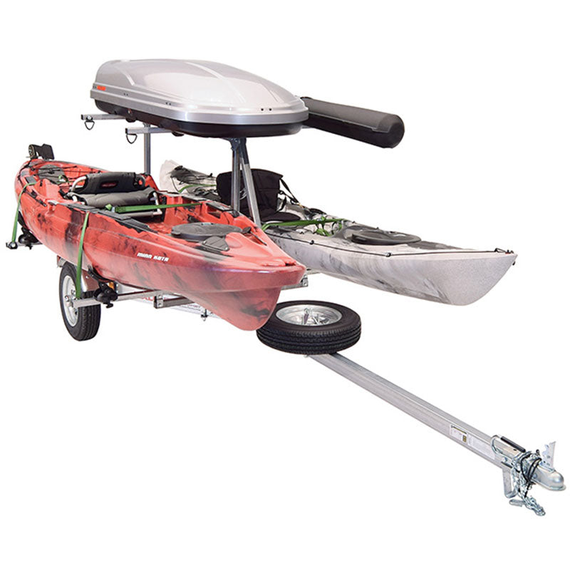 Malone MicroSport LowBed 2 Boat Saddle Up Pro Kayak Trailer Package with 2nd Tier - Heavy Duty Kayak & Canoe Carrier for Secure Transport - Perfect for Road Trips, Fishing Adventures & Water Sports Enthusiasts