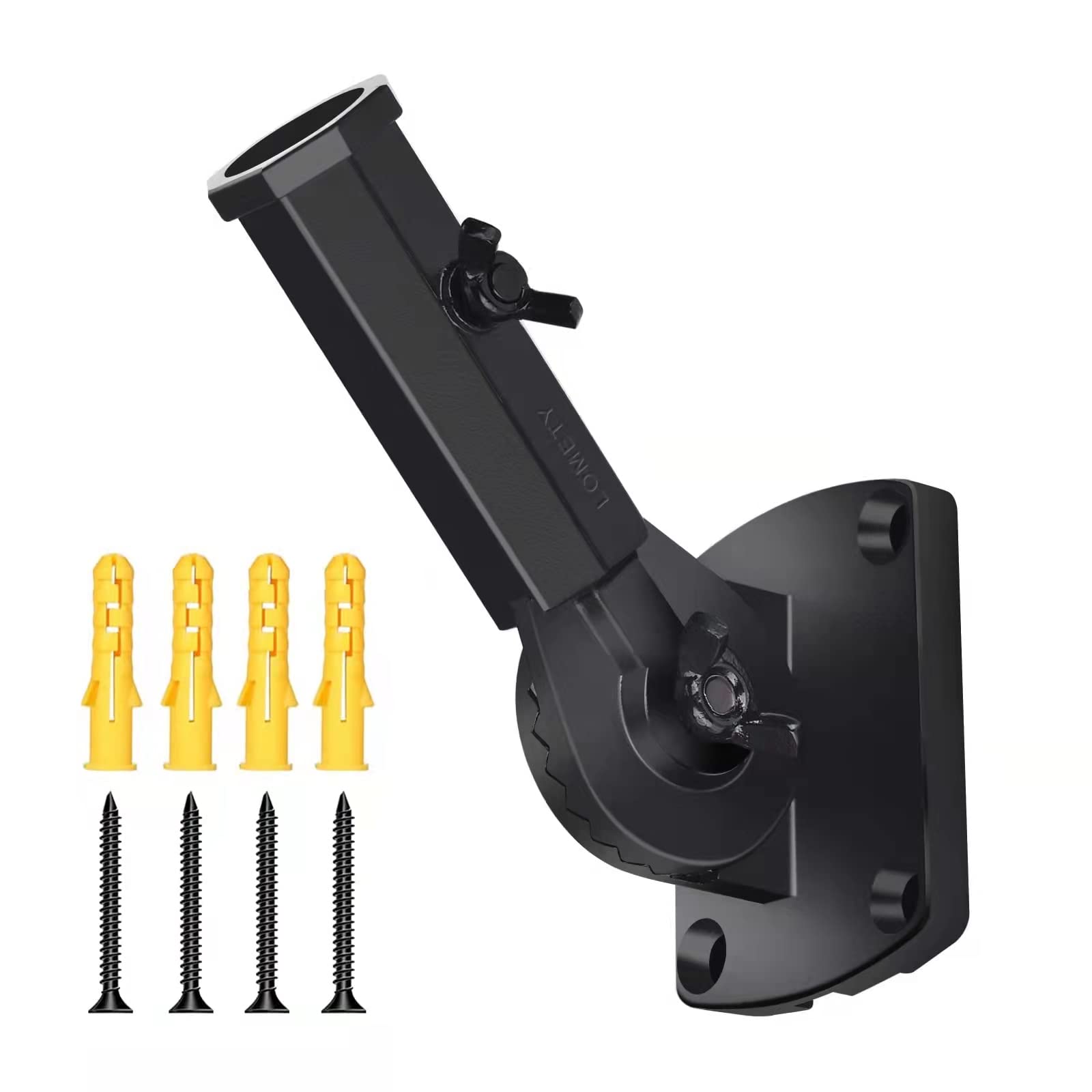 Heavy Duty Stainless Steel Flag Pole Holder - Multi-Position & Multi-Angle Adjustable Wall Mount Bracket for 1 Inch Flag Poles (Black) | Perfect for Outdoor, Garden, Patio, and Home Decoration
