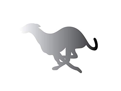 Silver Greyhound Running Decal Sticker for Dog Lovers - Adopt Rescue Shelter Car Truck SUV Laptop Computer Decoration