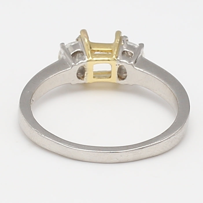 0.75 Carat Half Moon Diamond Engagement Ring in 18K Gold or Platinum - Perfect for Bridal, Wedding Bands & Anniversary Gifts