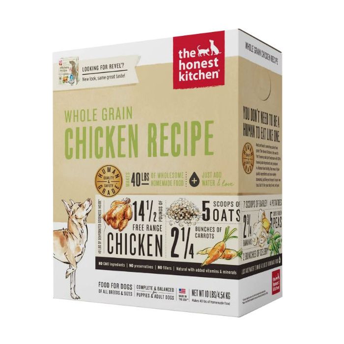 The Honest Kitchen Whole Grain Chicken Dehydrated Dog Food - Premium Natural Nutrition for Adult Dogs - Perfect for Home Feeding & Travel Use