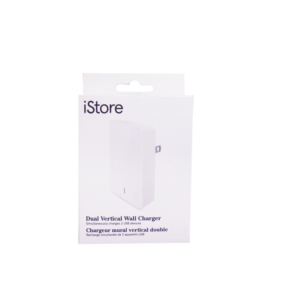 iStore Dual Vertical Wall Charger 4.8A Fast Charging USB Power Adapter for iPhone Android Smartphones - Perfect for Home Office Travel Charging
