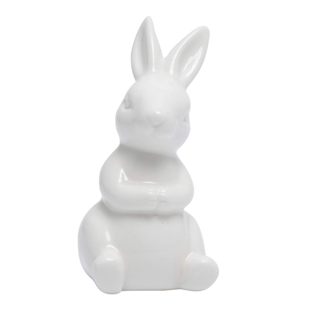 White Ceramic Bunny Rabbit Statue - Mini Animal Figurine for Home Decor, Desktop Decoration, Bedroom & Living Room Accent - Perfect for Easter Decor, Spring Centerpiece, and Gift Giving