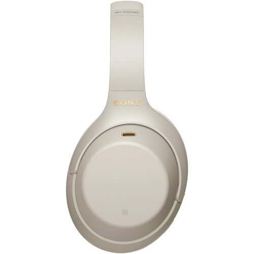 Sony WH-1000XM4 Wireless Noise Canceling Over-Ear Headphones with Built-in Mic, Alexa Voice Control, Hi-Res Audio - Silver (Includes USB Charger & Cleaning Cloth) - Perfect for Travel, Work & Home Office Use