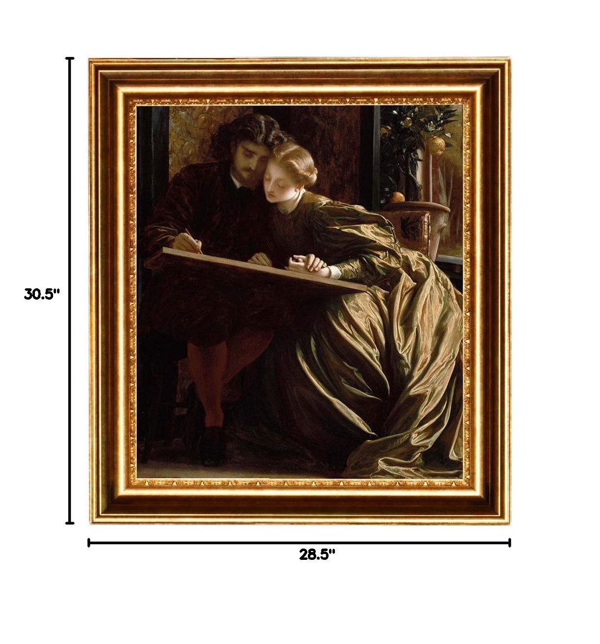 ELITEART Frederic Leighton The Painter's Honeymoon Oil Painting Reproduction - Giclee Canvas Wall Art Print Framed 30.5