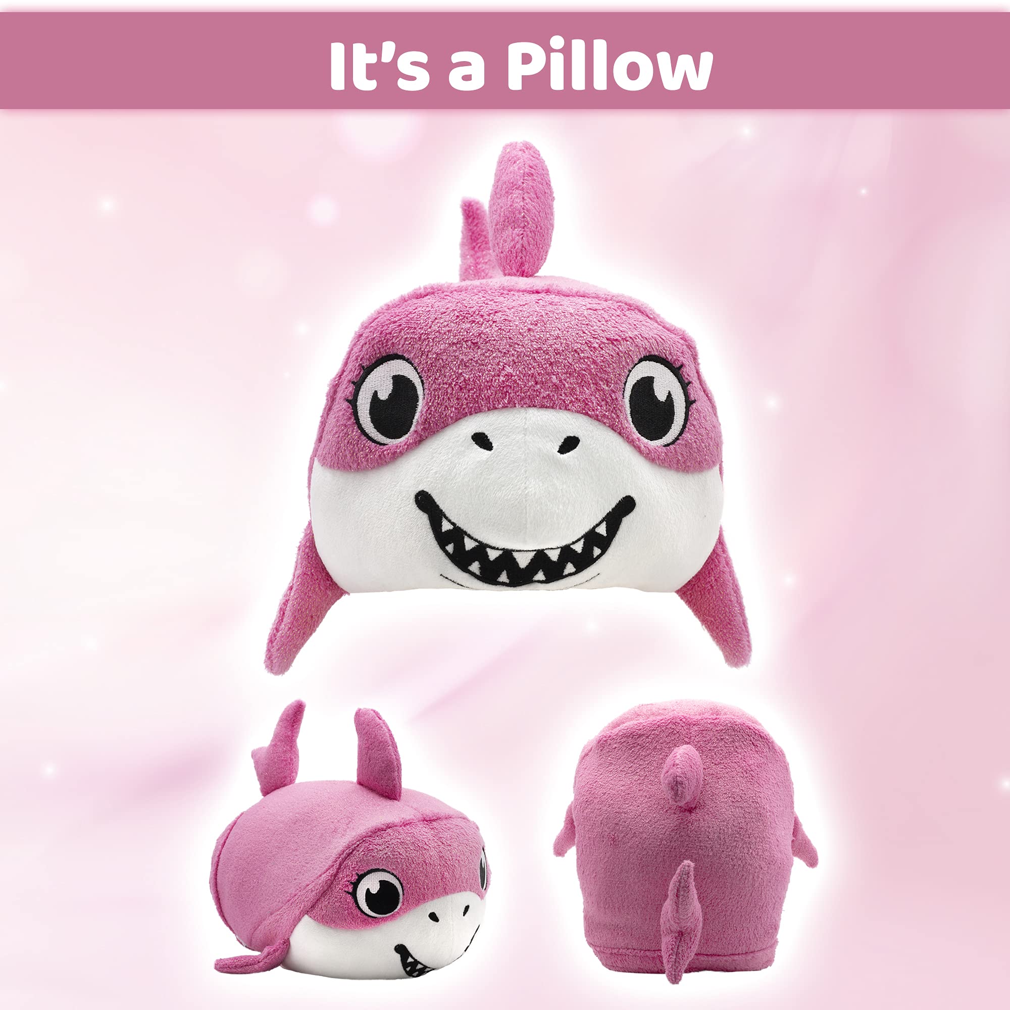 Kids Wearable Shark Blanket Hoodie - Soft Hooded Blanket & Pillow Combo for Travel, Bubbles The Shark Design - Perfect for Cozy Lounging, Road Trips, and Sleepovers