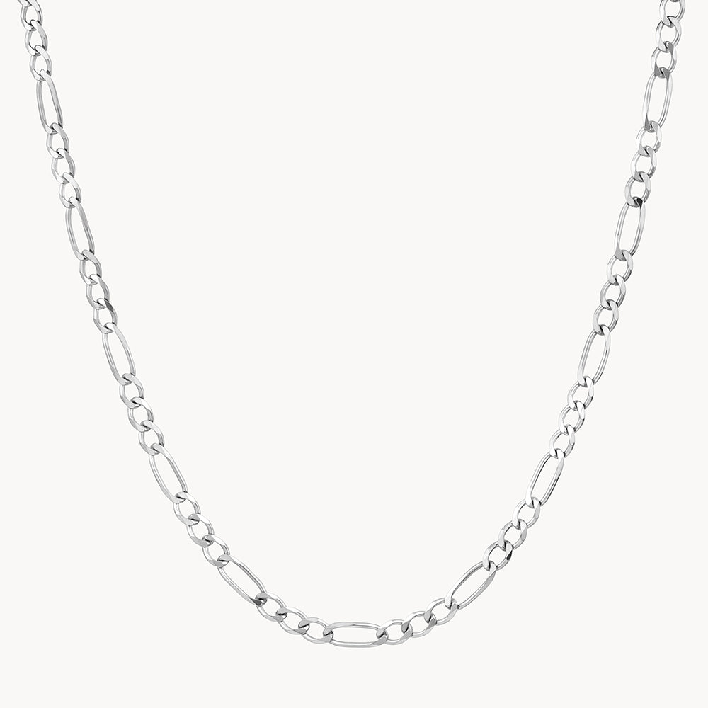 Stylish Silver Figaro Chain Necklace for Men - Perfect Gift for Boyfriend, Husband & Anniversary - Trendy Layered Jewelry for Casual & Formal Occasions