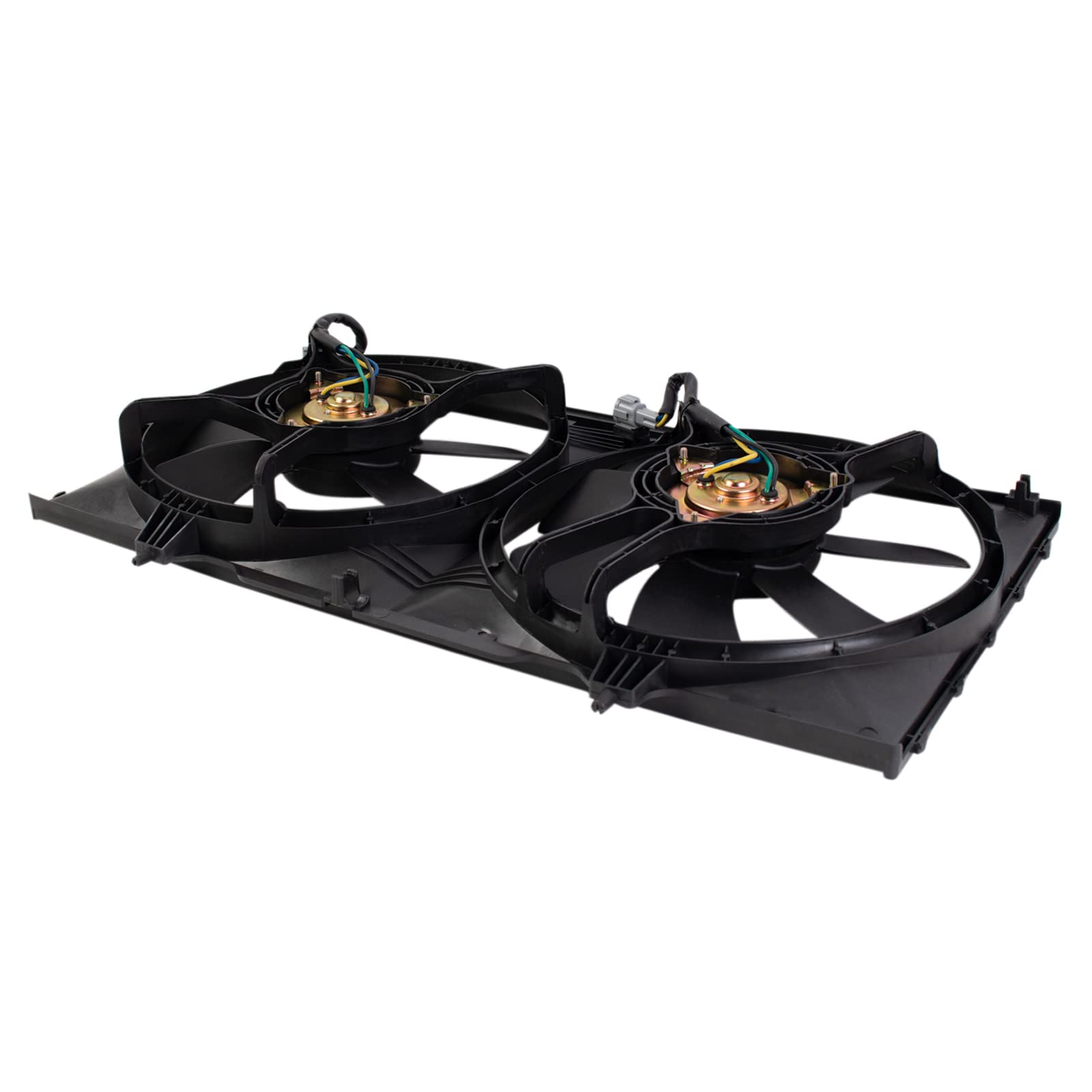 TRQ Radiator Dual Cooling Fan Assembly for 1998-2001 Nissan Altima - Replacement Part NI3115105 - Perfect for Engine Overheating Prevention & Summer Driving