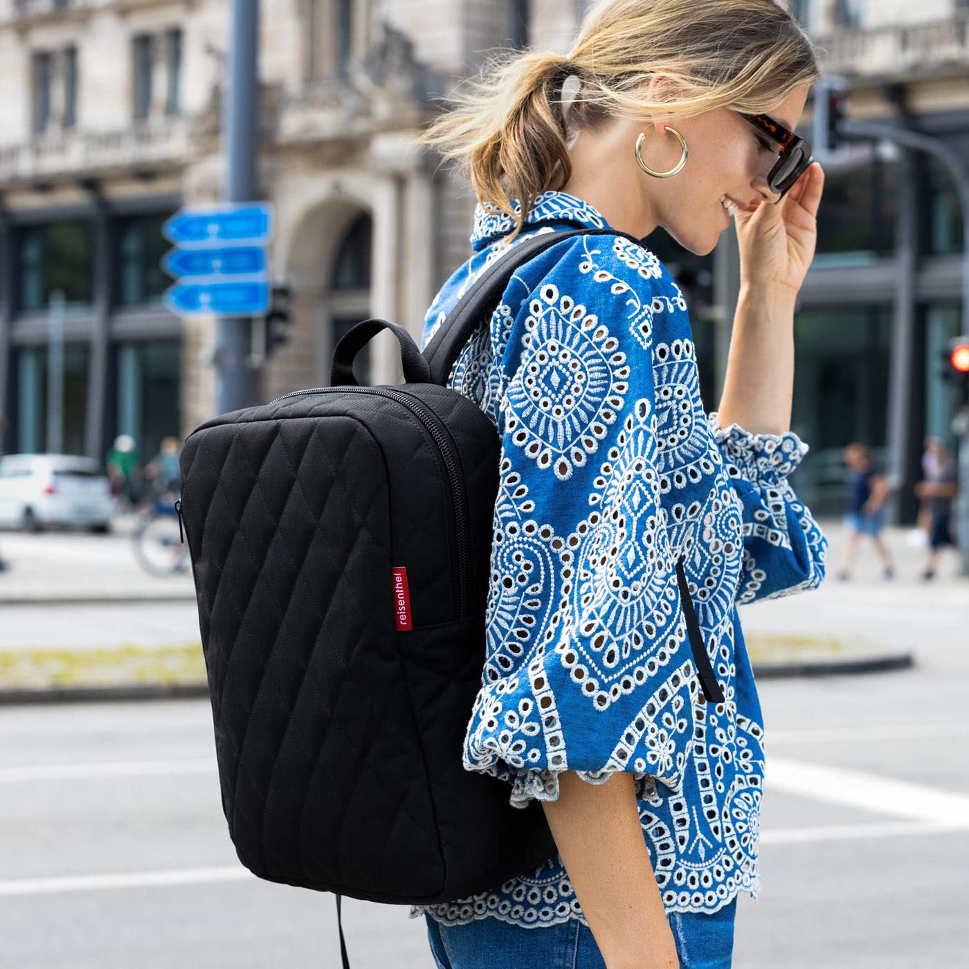 Reisenthel Classic M Backpack - Thoughtful Design with Modern Mesh Back & Rectangular Base for Stability - Perfect for Work, School & Travel