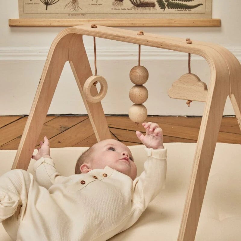 Charlie Crane Naho Wood Activity Arch with Wooden Toys - Montessori Baby Play Gym for Sensory Development & Tummy Time - Perfect for Nursery & Playroom Decor